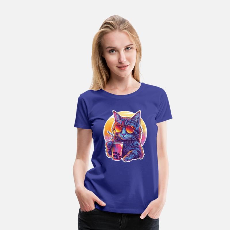Bubble Tea Beverage Lover Kitten Drink Comic Cute