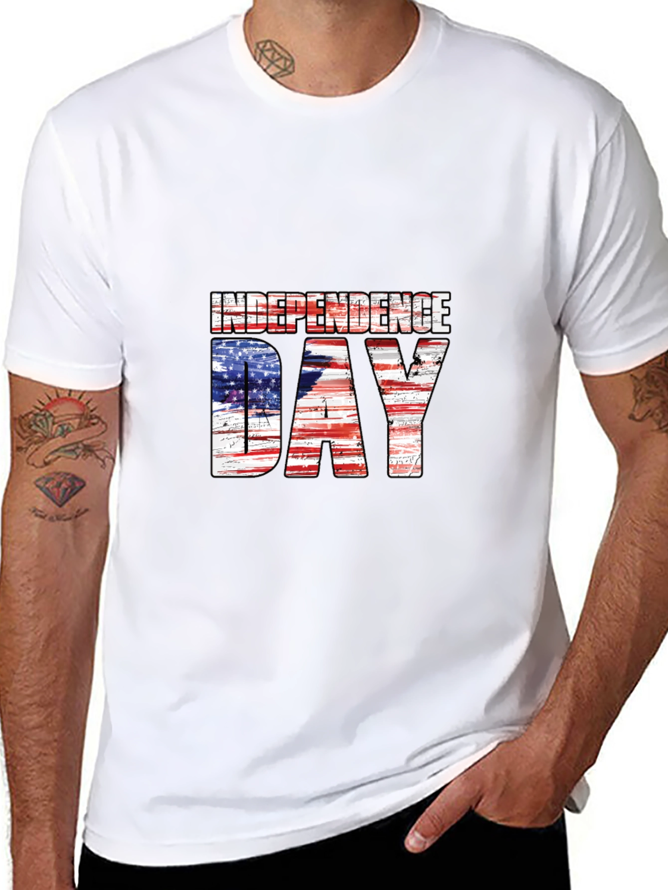 Independence Day American Flag Graphic T-Shirt