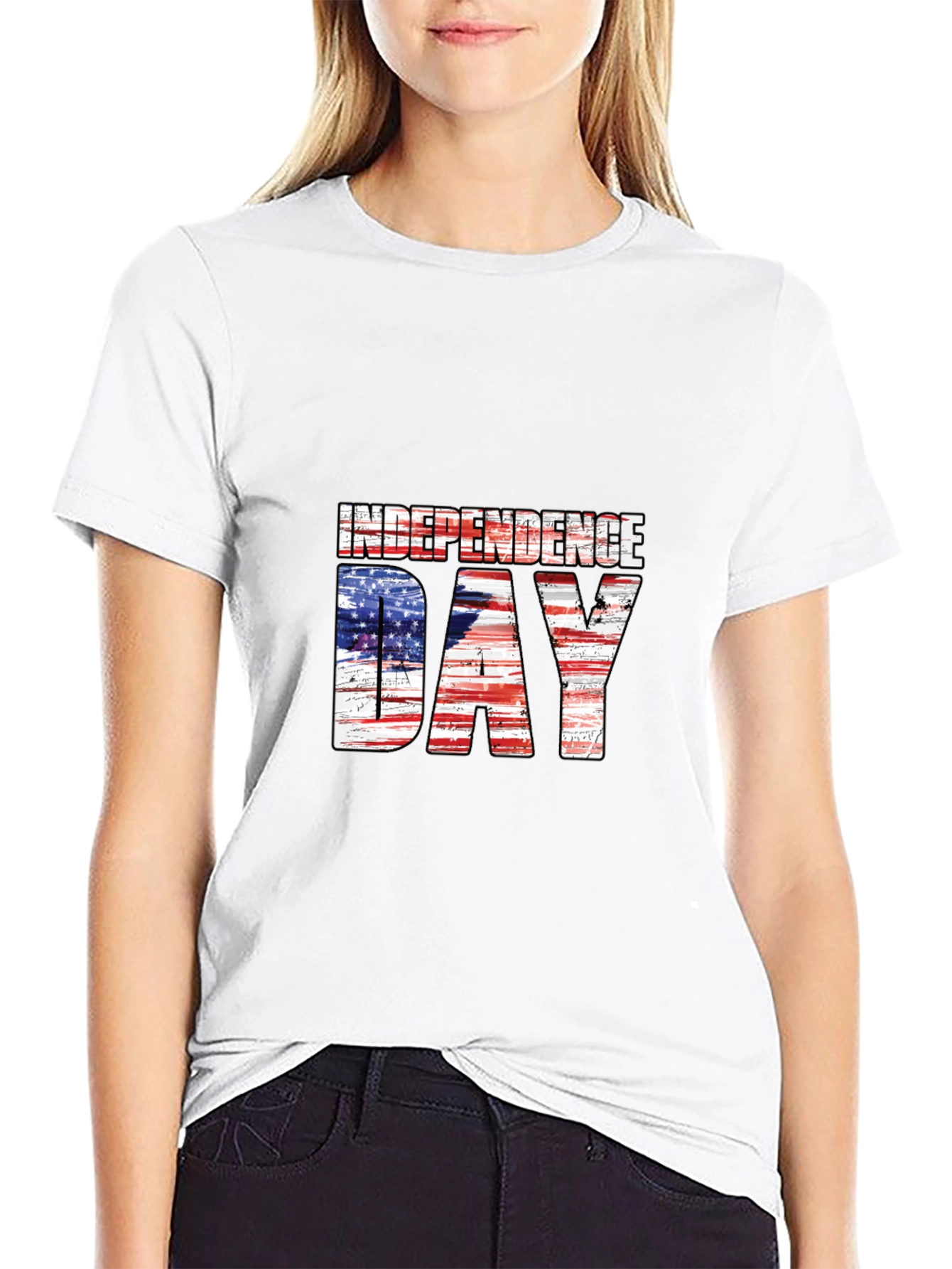 Independence Day American Flag Graphic T-Shirt