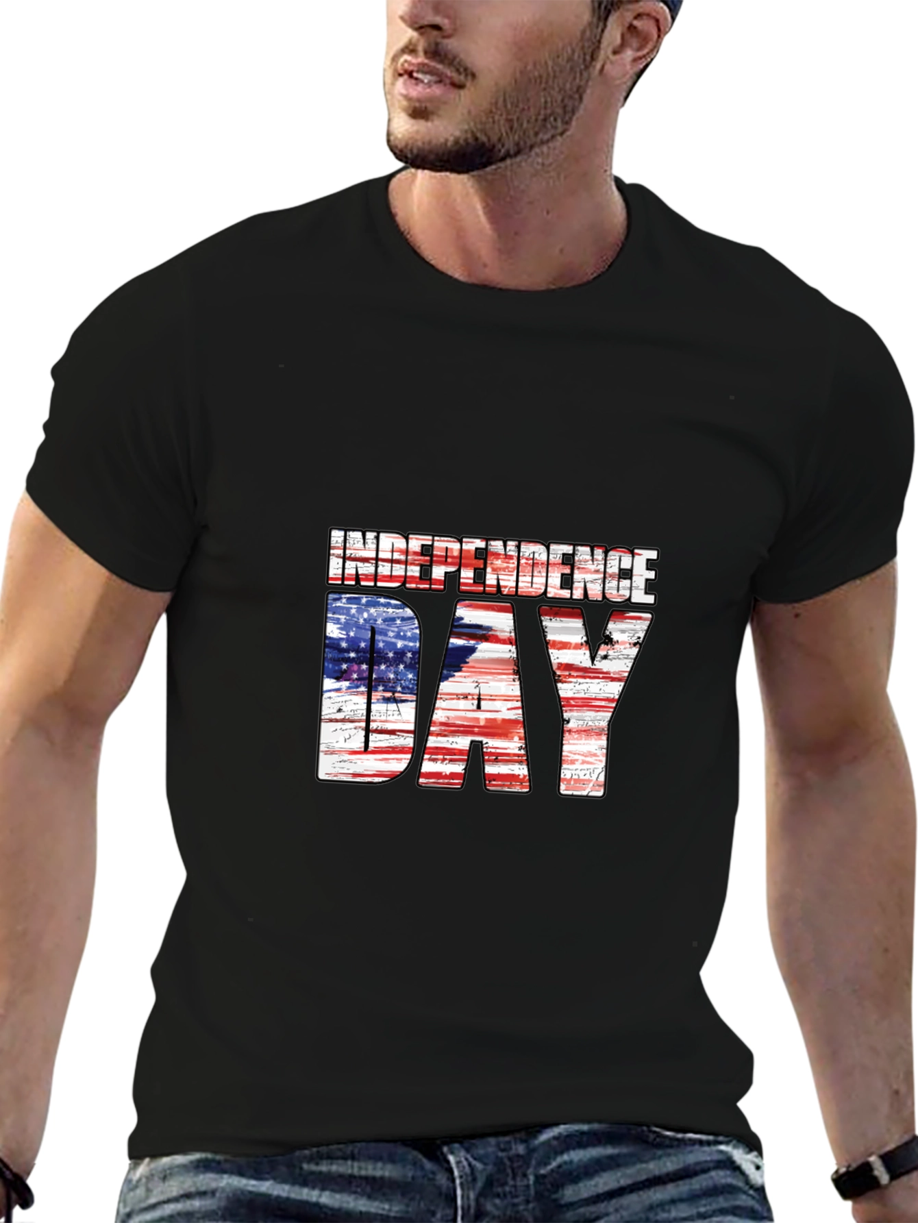 Independence Day American Flag Graphic T-Shirt