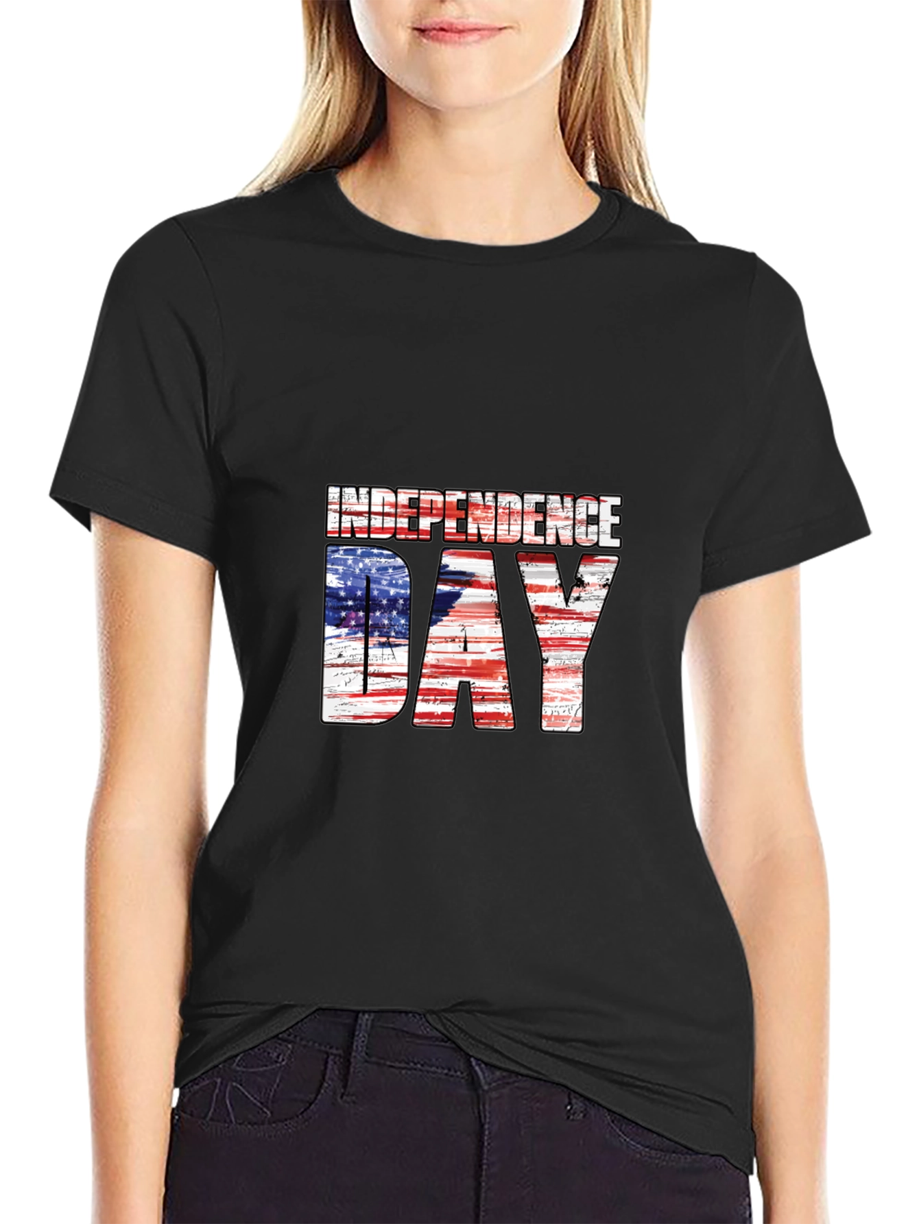 Independence Day American Flag Graphic T-Shirt