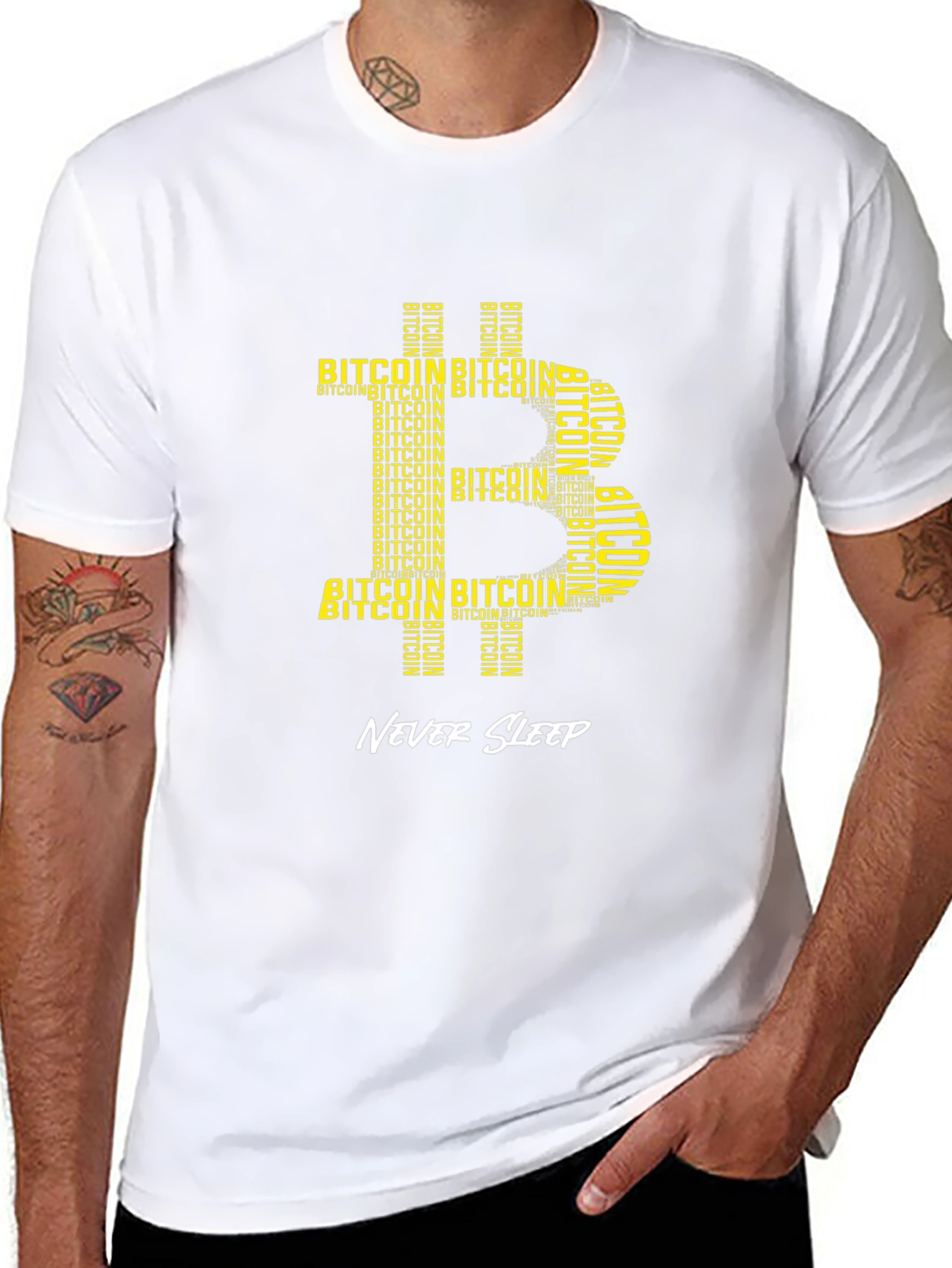 Bitcoin Crypto T-Shirt - Never Sleep