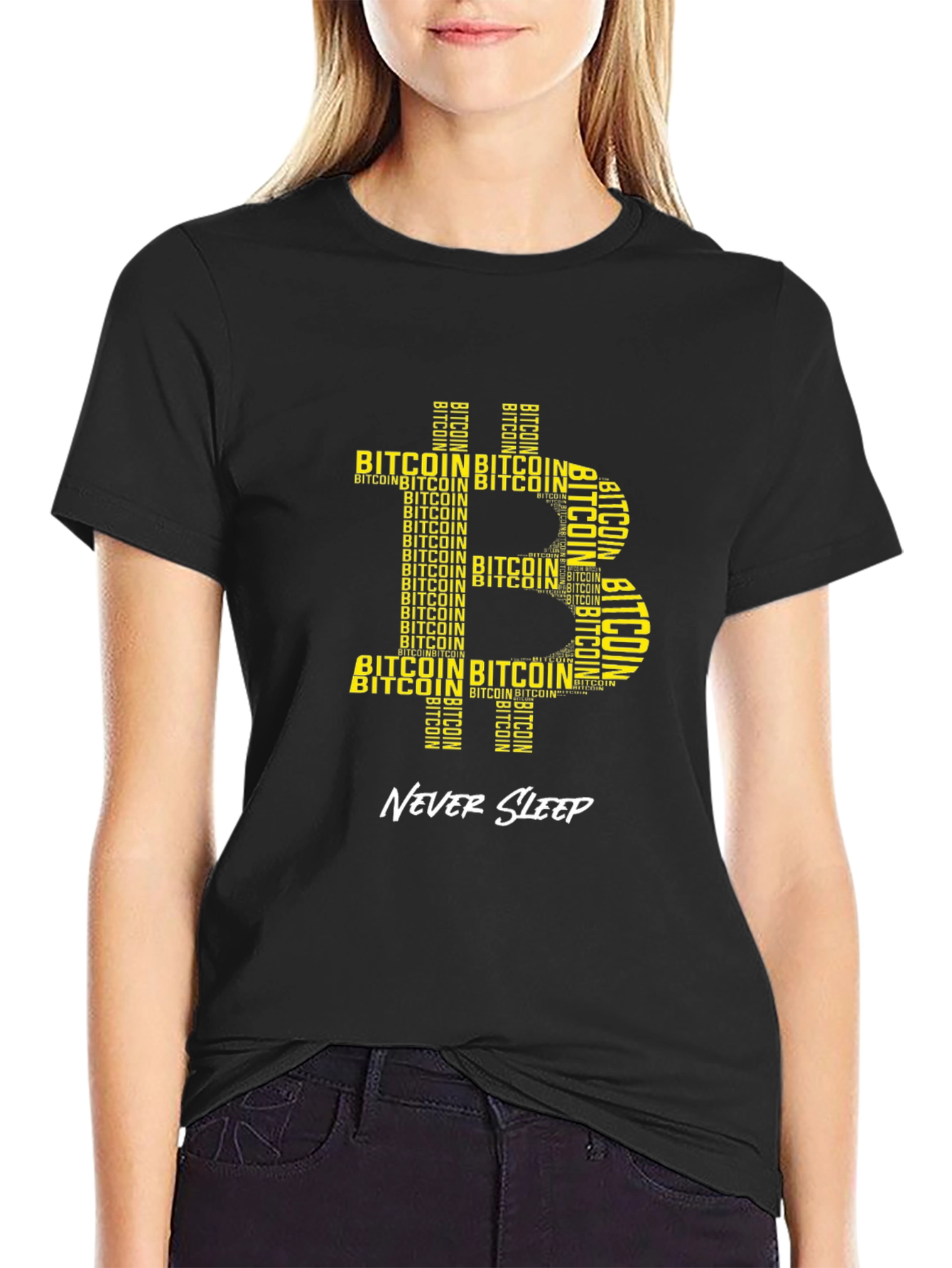 Bitcoin Crypto T-Shirt - Never Sleep