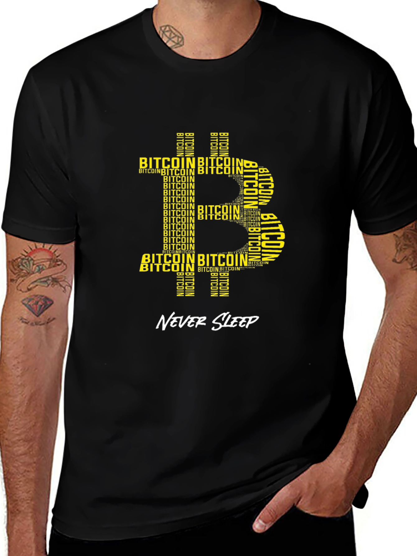 Bitcoin Crypto T-Shirt - Never Sleep