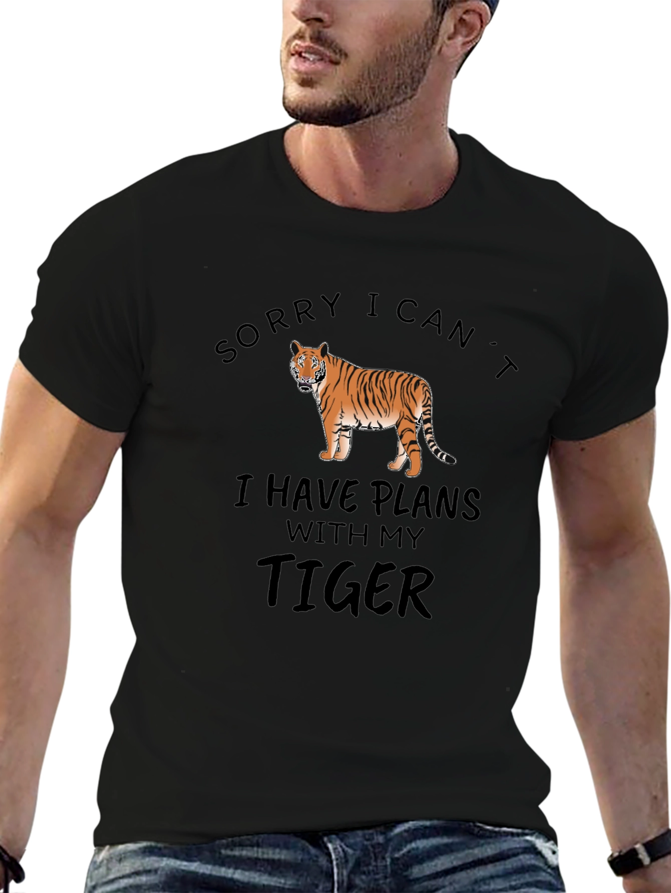 Sorry Cant Tiger Graphic T-Shirt