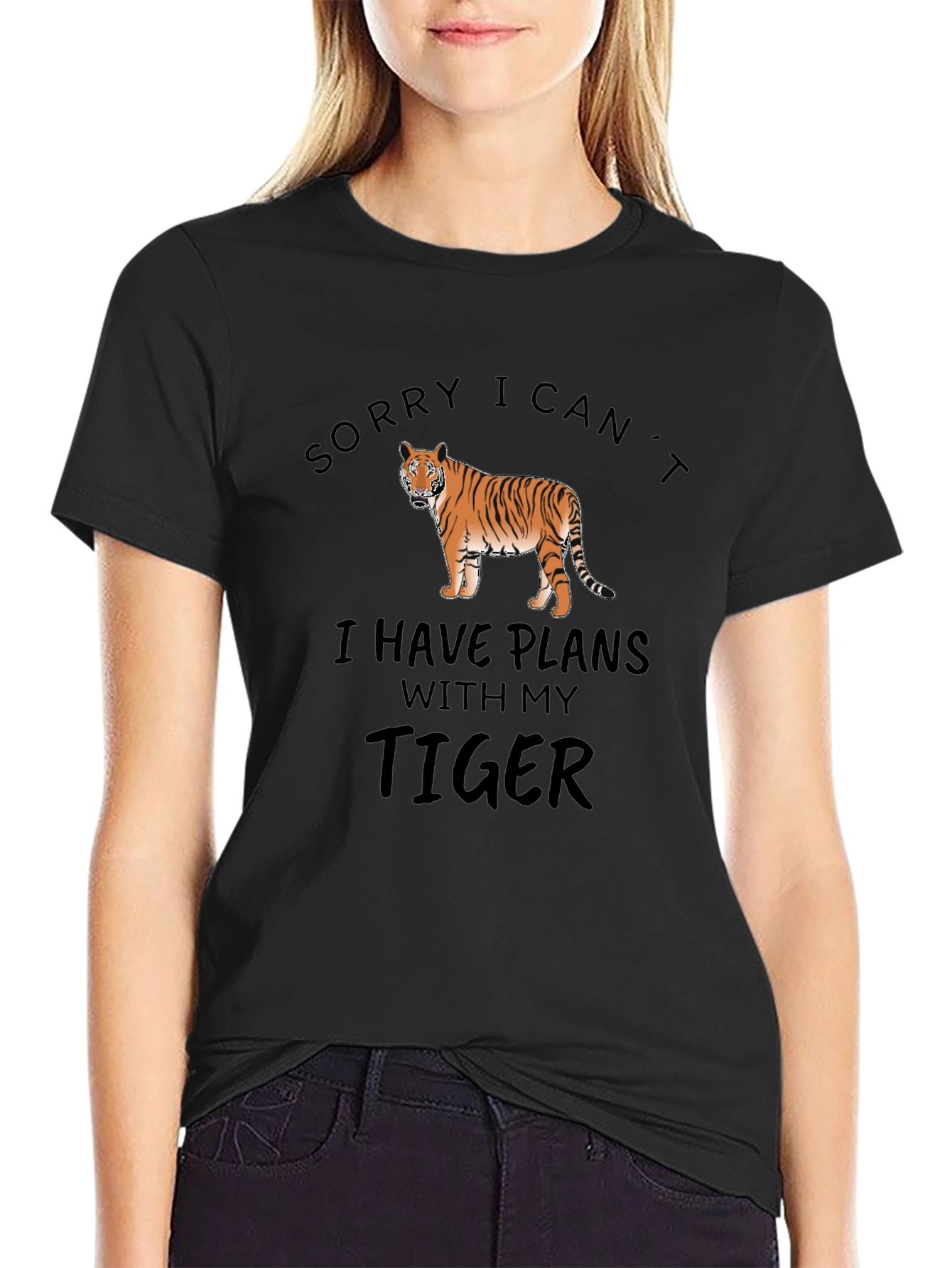 Sorry Cant Tiger Graphic T-Shirt
