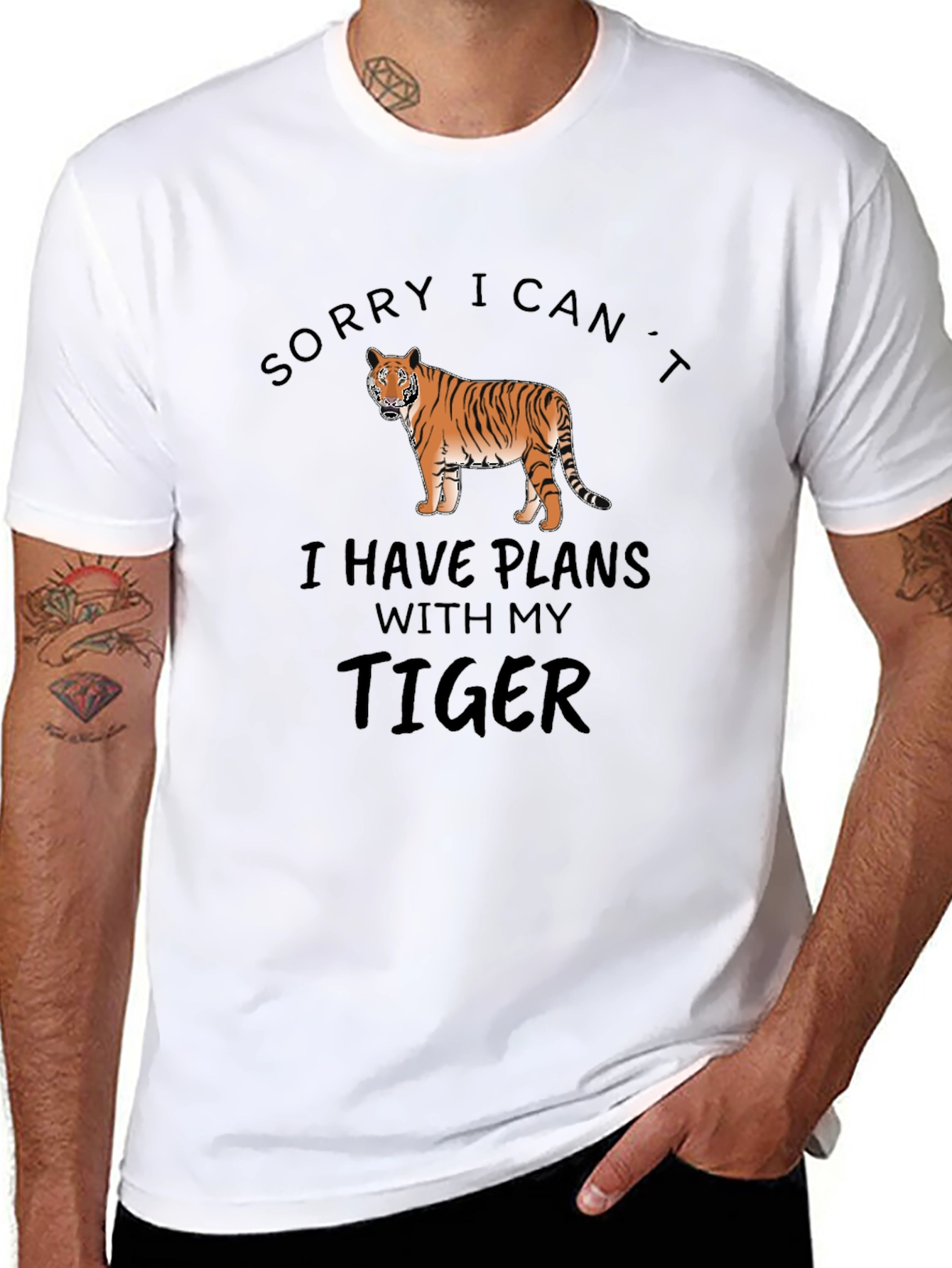 Sorry Cant Tiger Graphic T-Shirt