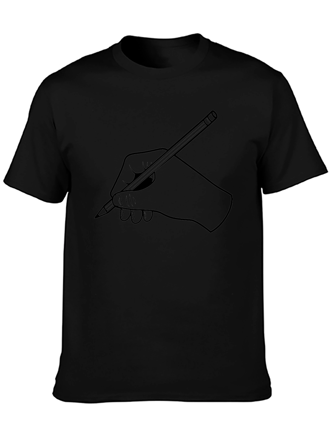 Hand Holding Pencil Graphic T-Shirt