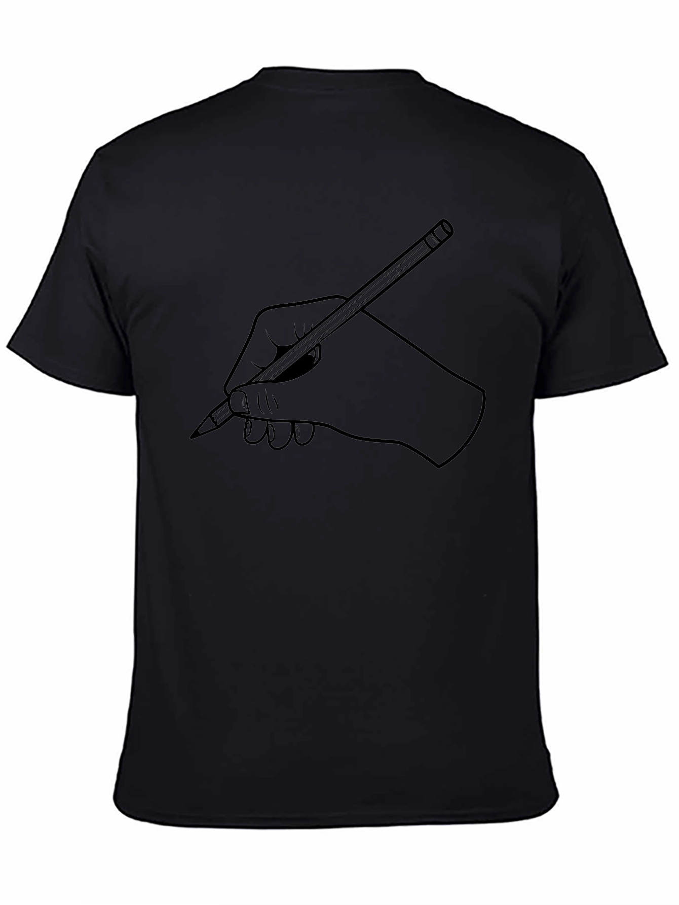 Hand Holding Pencil Graphic T-Shirt