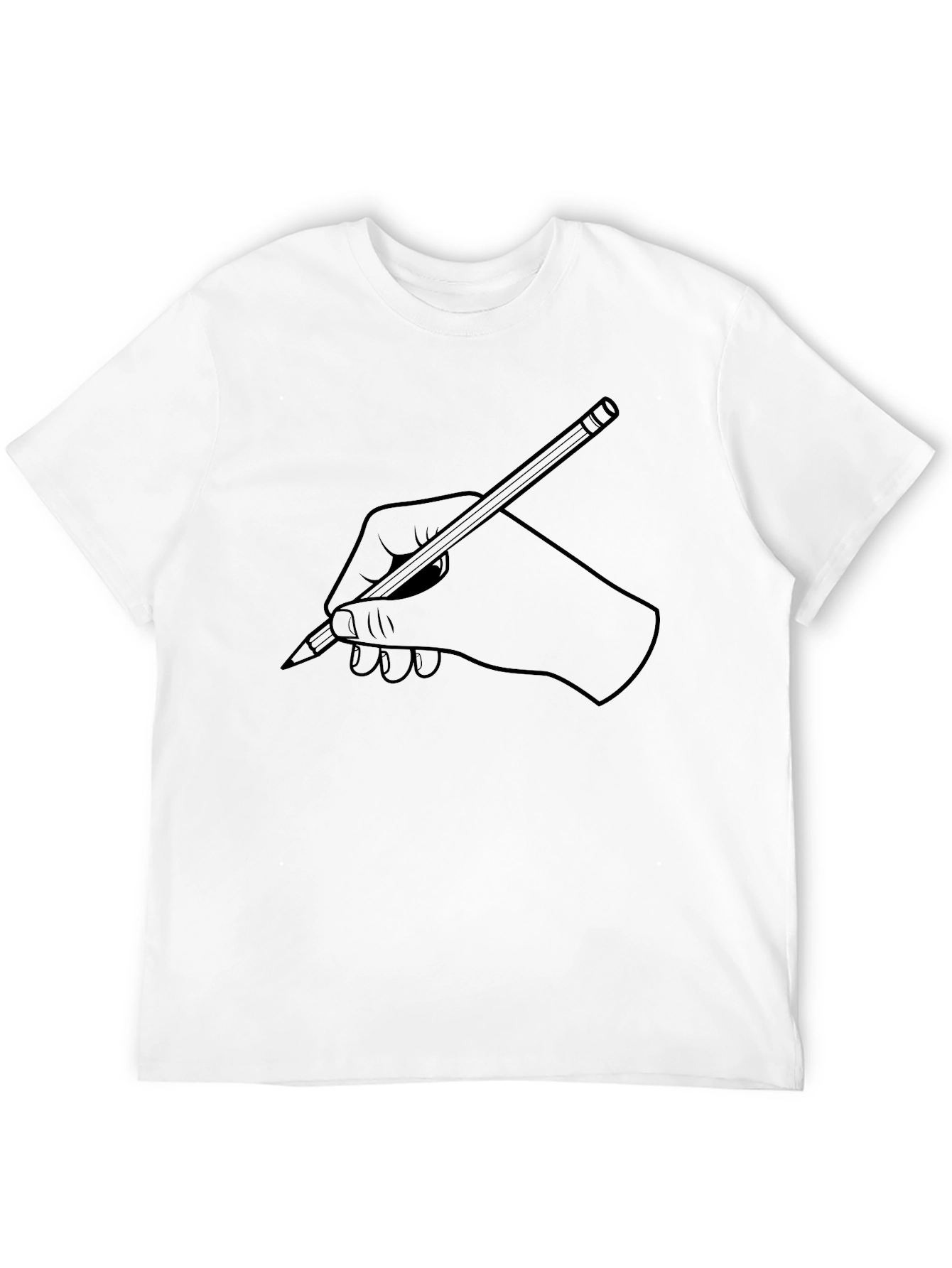 Hand Holding Pencil Graphic T-Shirt