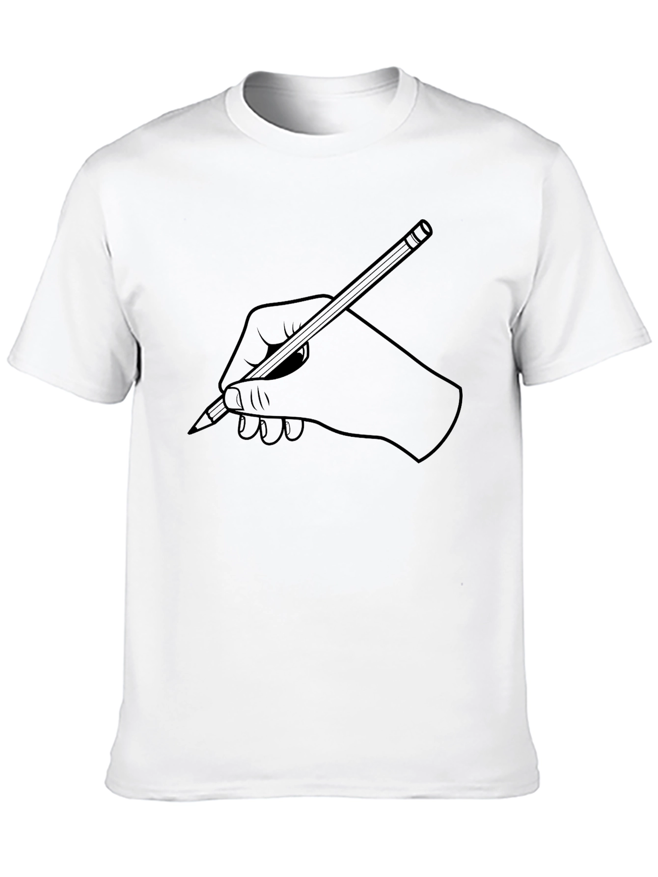 Hand Holding Pencil Graphic T-Shirt