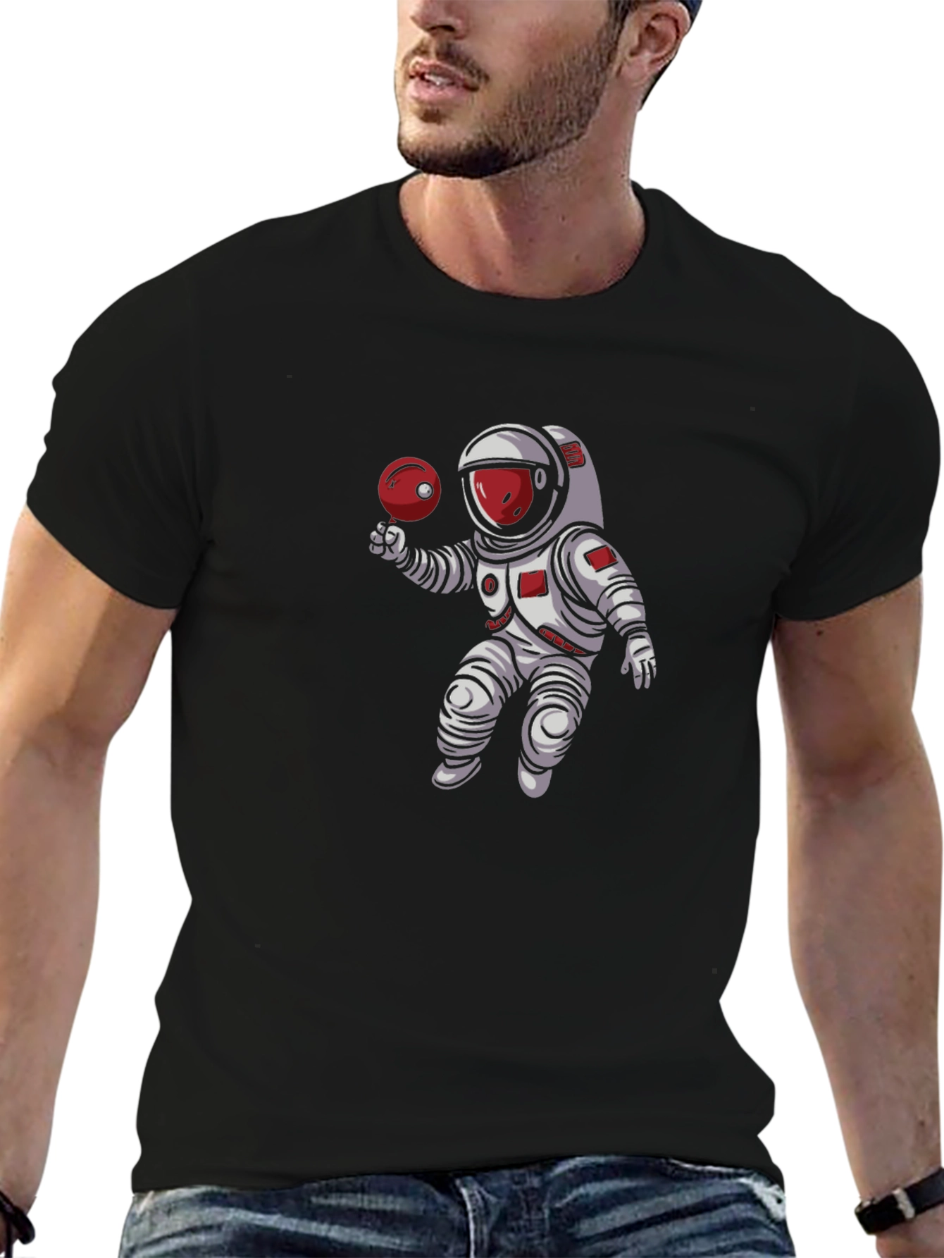 Astronaut Pong Black T-Shirt