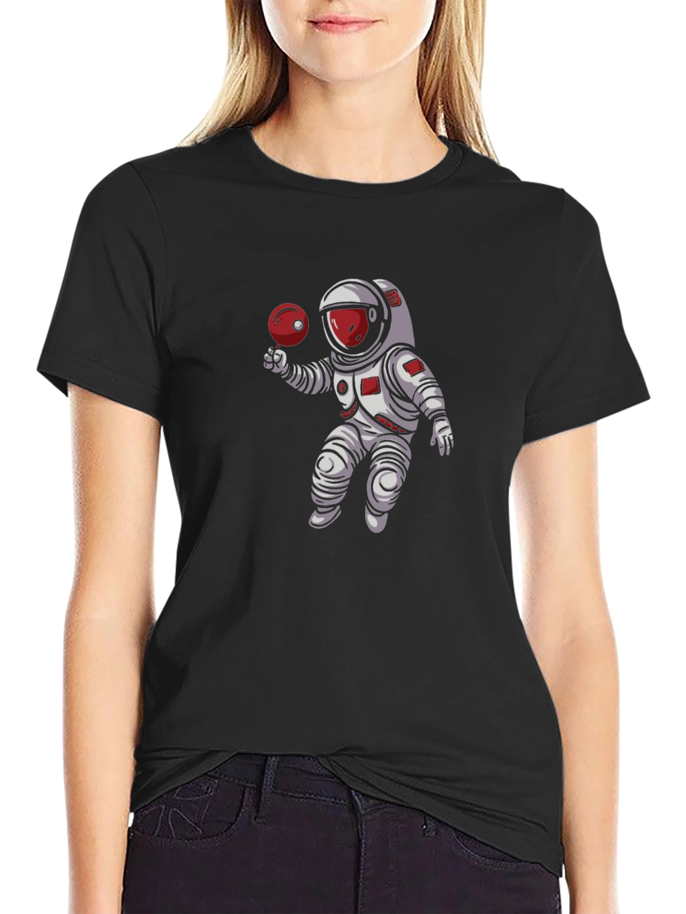Astronaut Pong Black T-Shirt