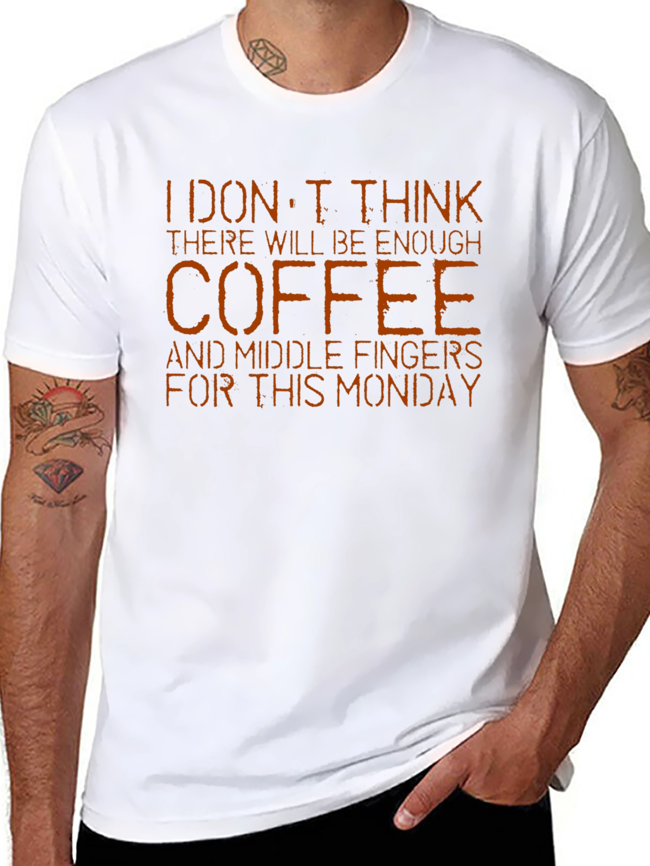 Coffee & Middle Fingers T-Shirt - Monday Mood