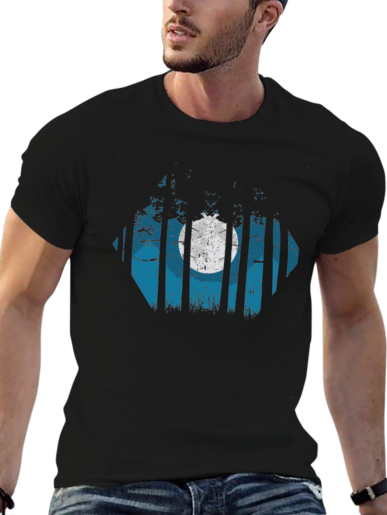 Nature Scene Black Graphic Tee