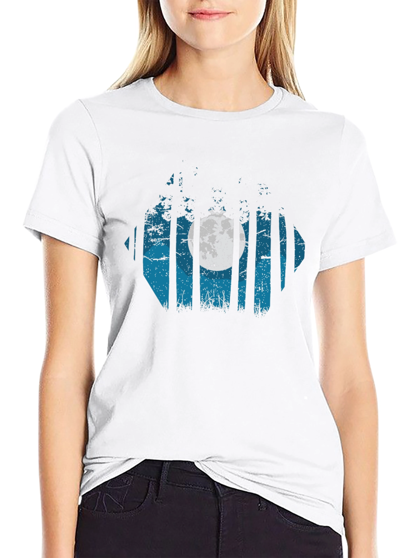 Nature Scene Black Graphic Tee