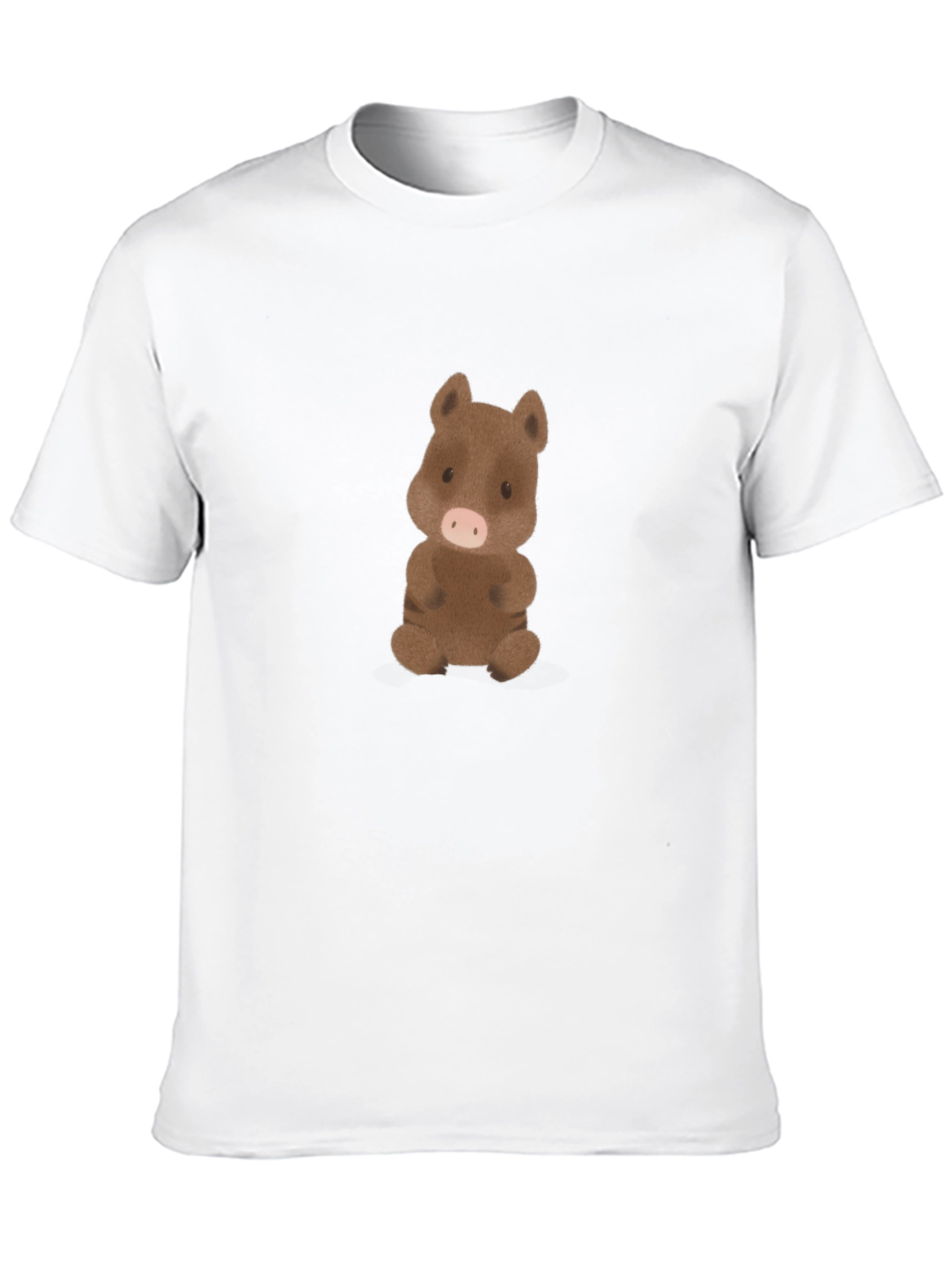 Cute Boar Graphic Tee - Black Cotton Comfort
