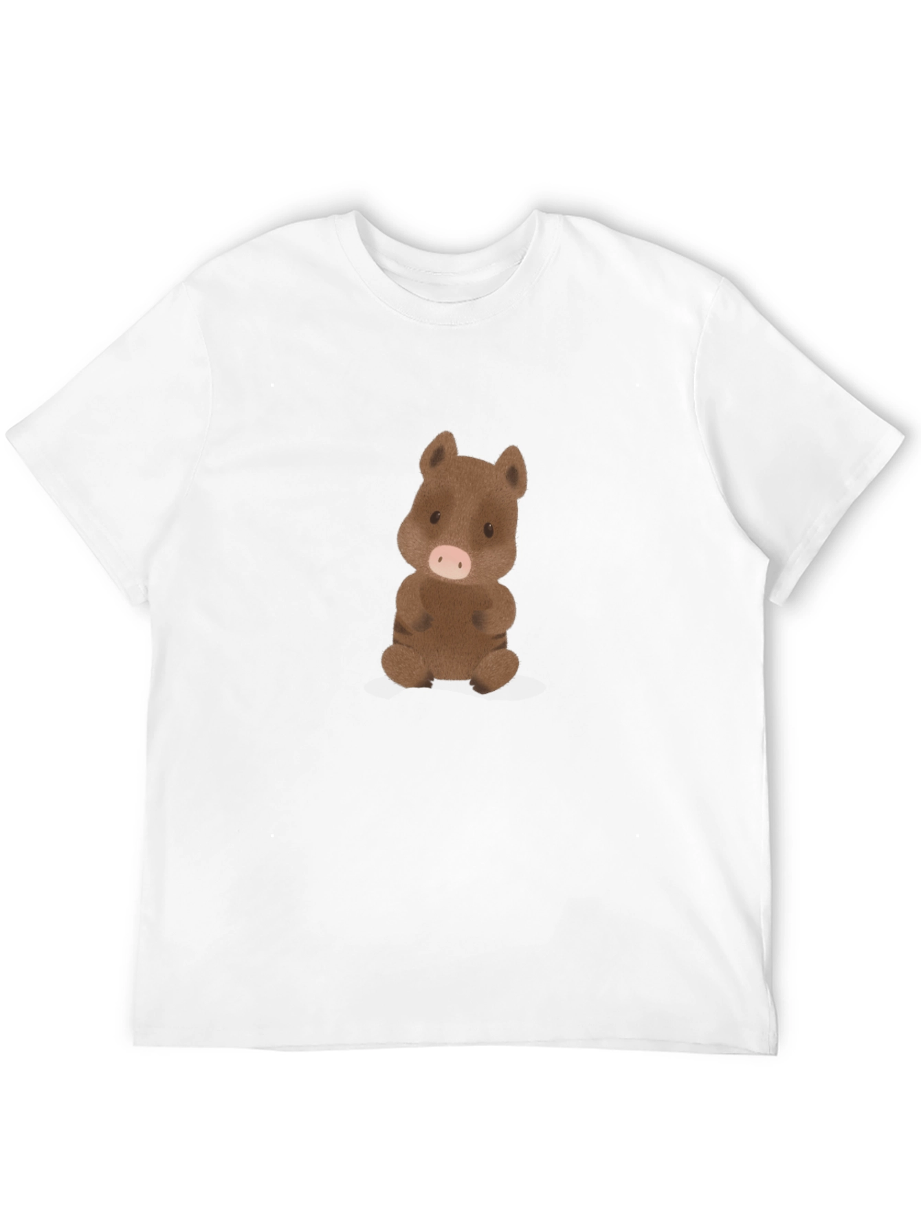 Cute Boar Graphic Tee - Black Cotton Comfort