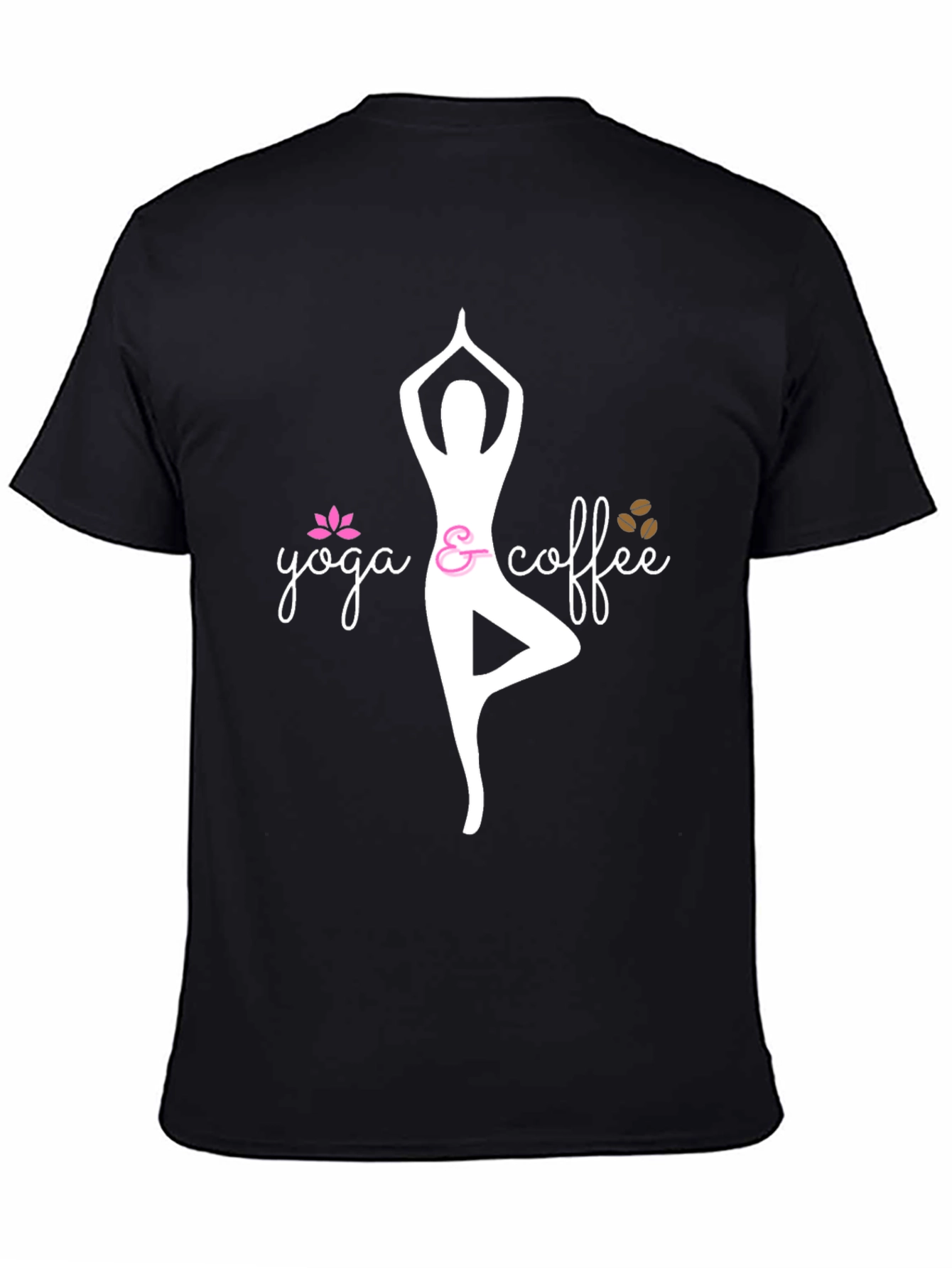 Yoga & Coffee T-Shirt - Relaxed Fit Black Tee