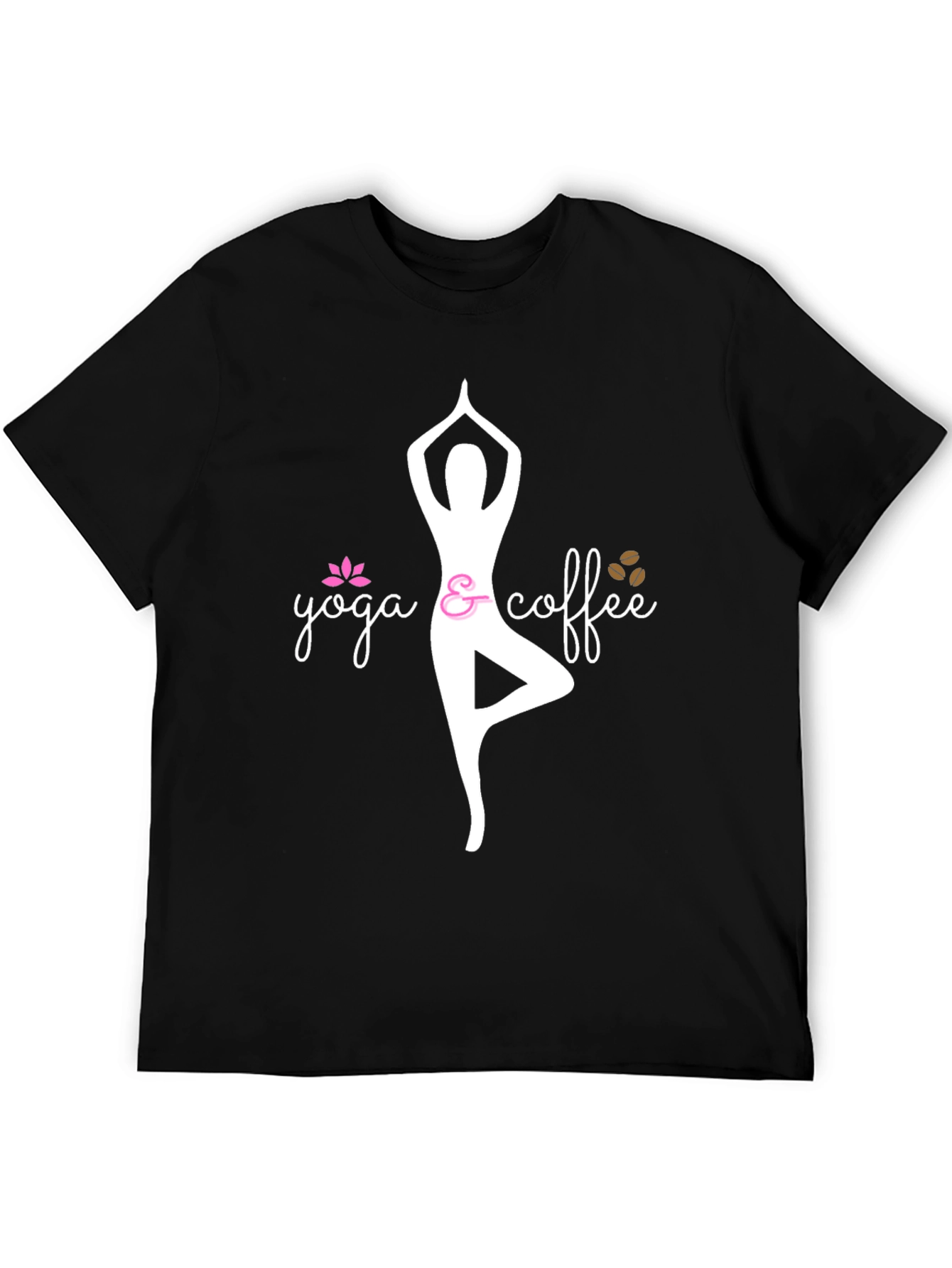 Yoga & Coffee T-Shirt - Relaxed Fit Black Tee