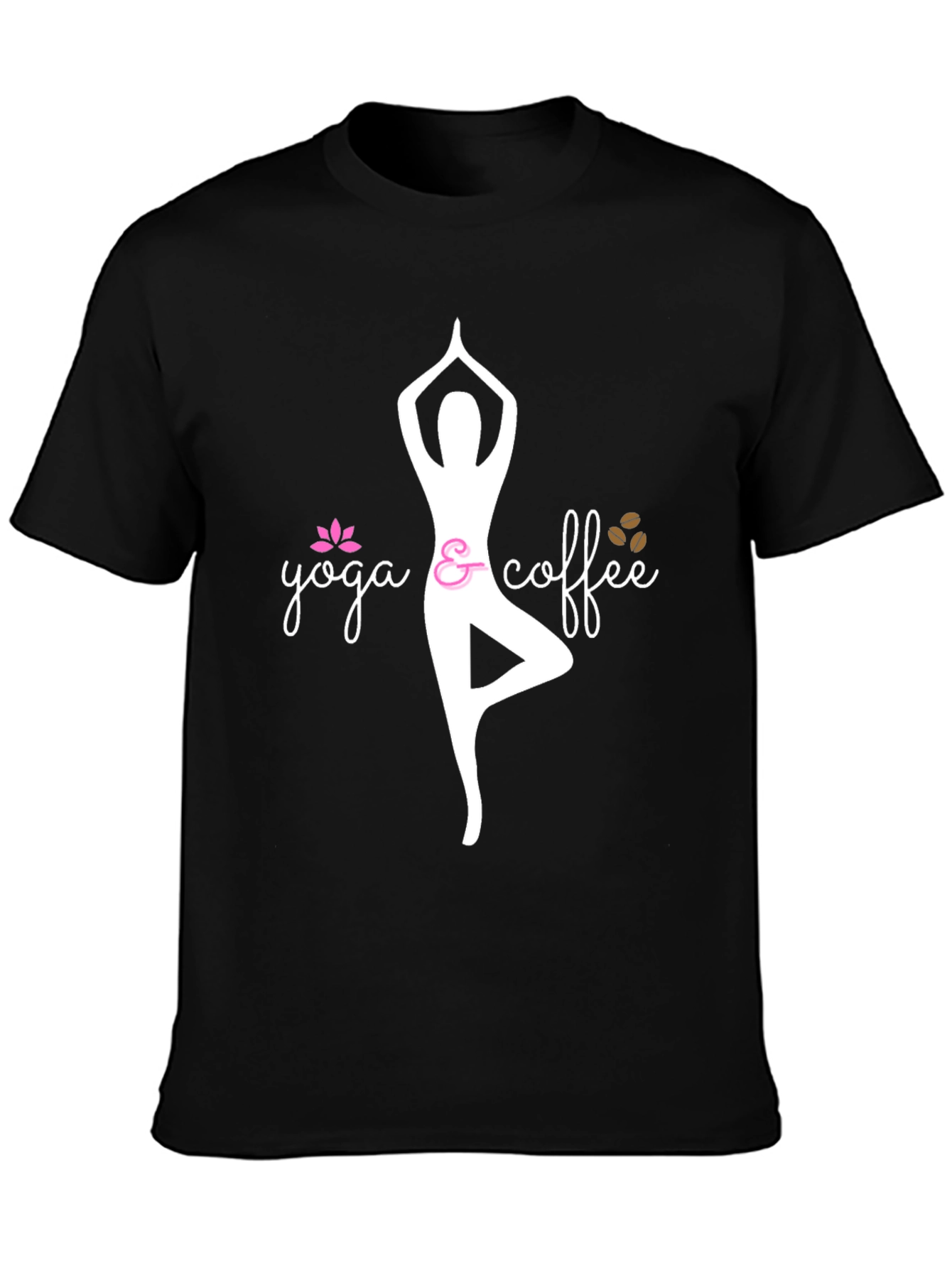 Yoga & Coffee T-Shirt - Relaxed Fit Black Tee