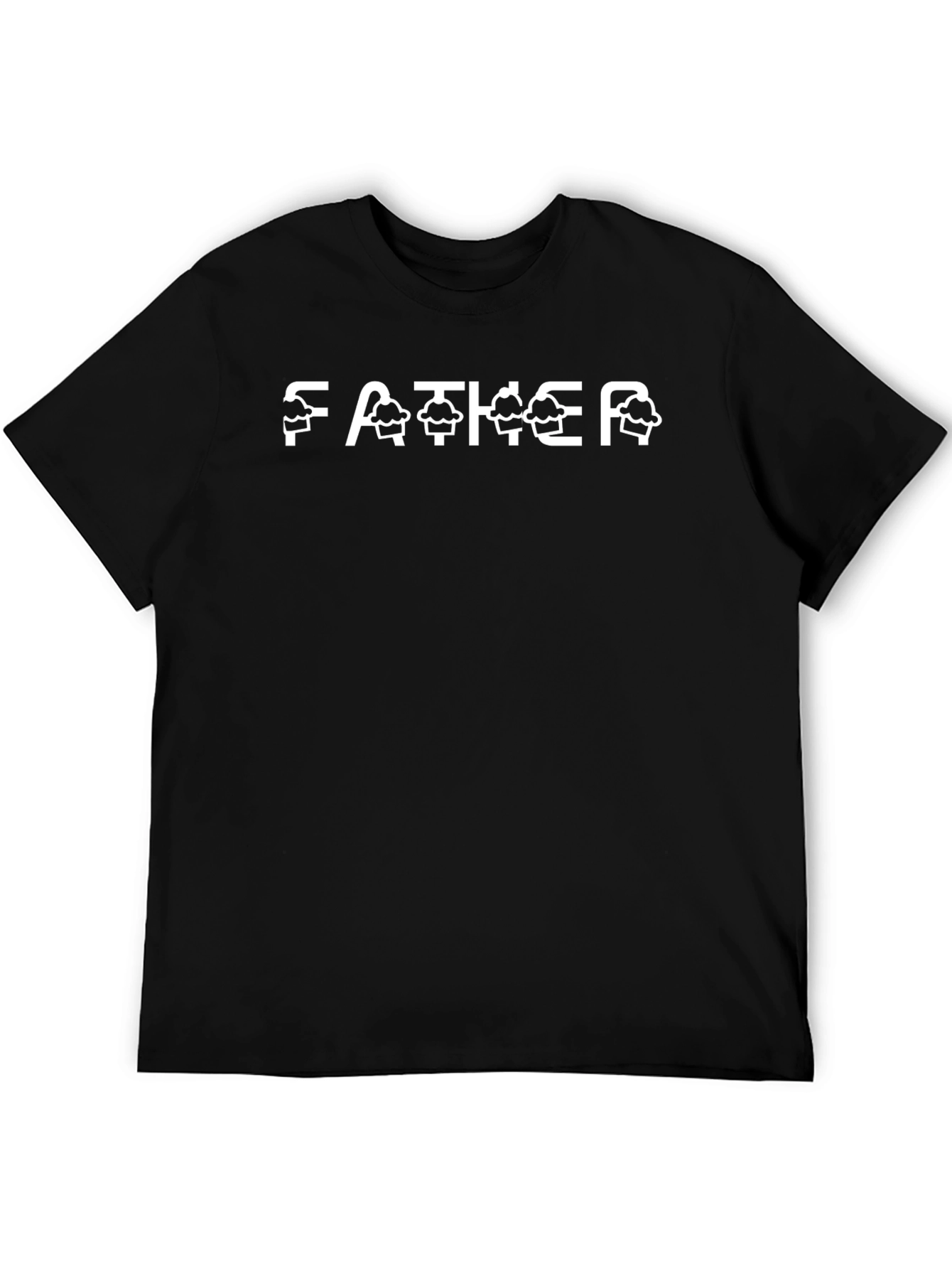 Father Cupcake Graphic Black T-Shirt
