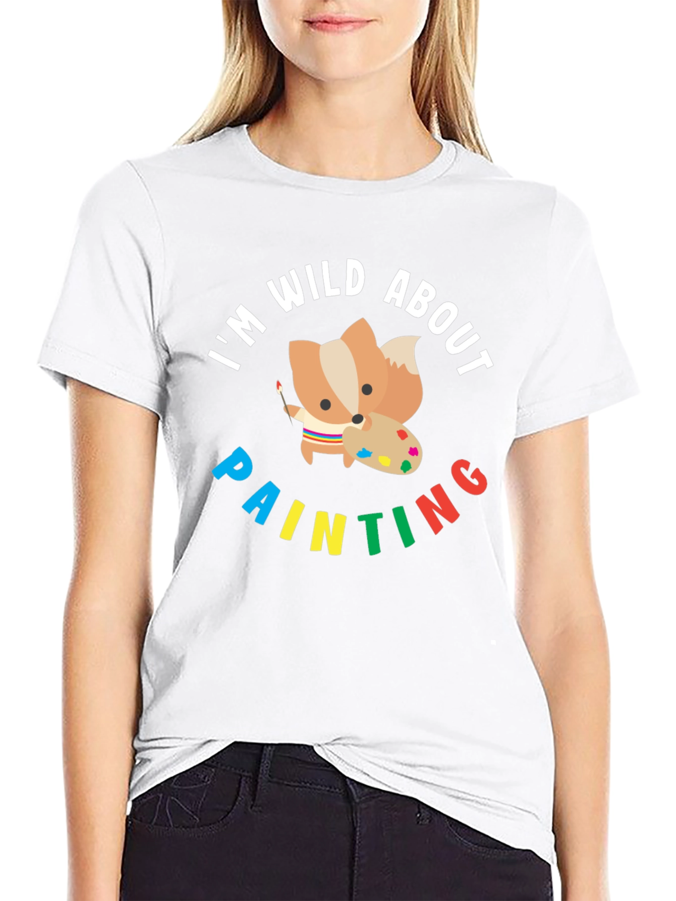 Wild About Painting T-Shirt - Cute Fox Artist Tee