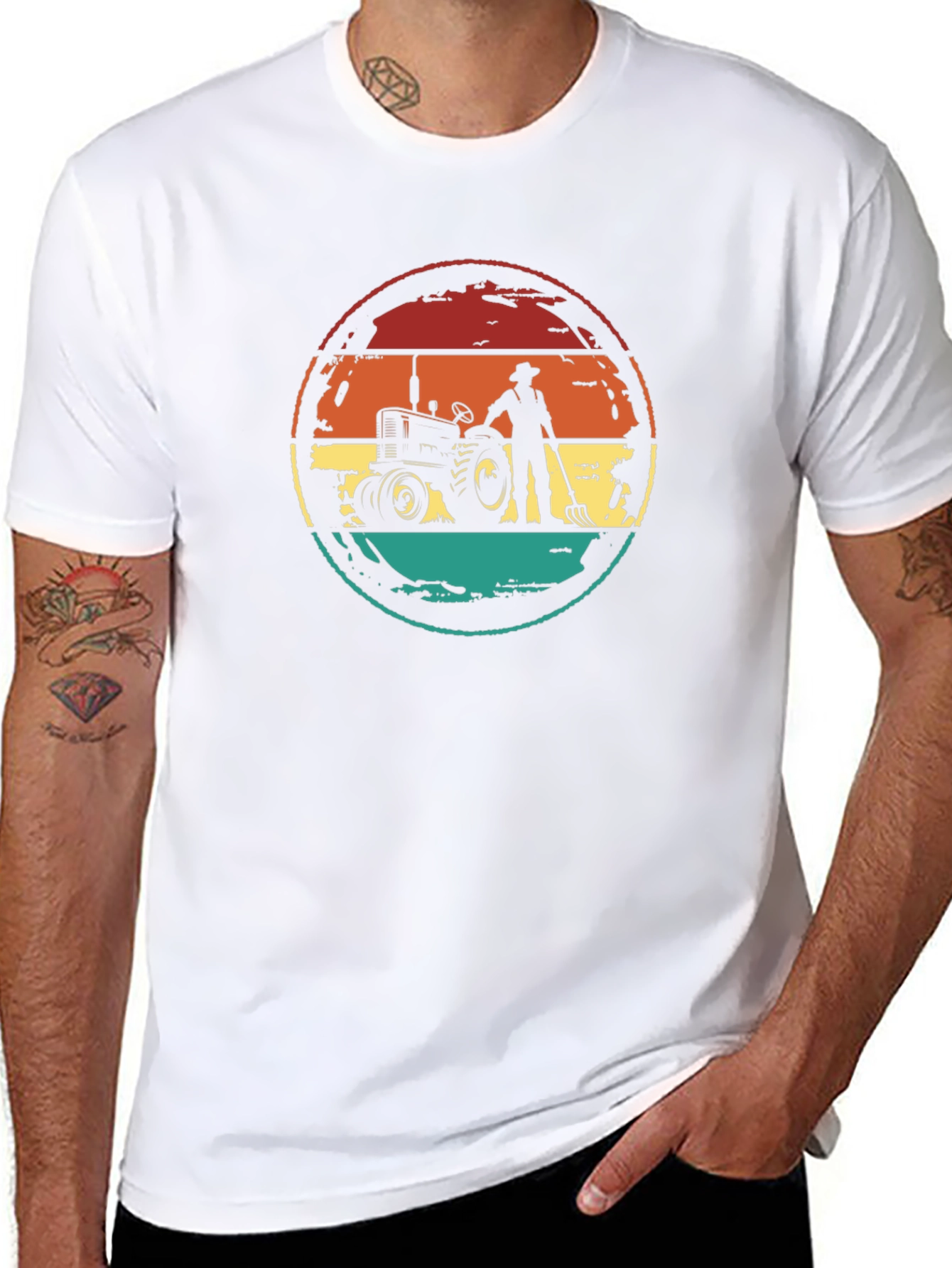 Retro Farmer Tractor Graphic Tee