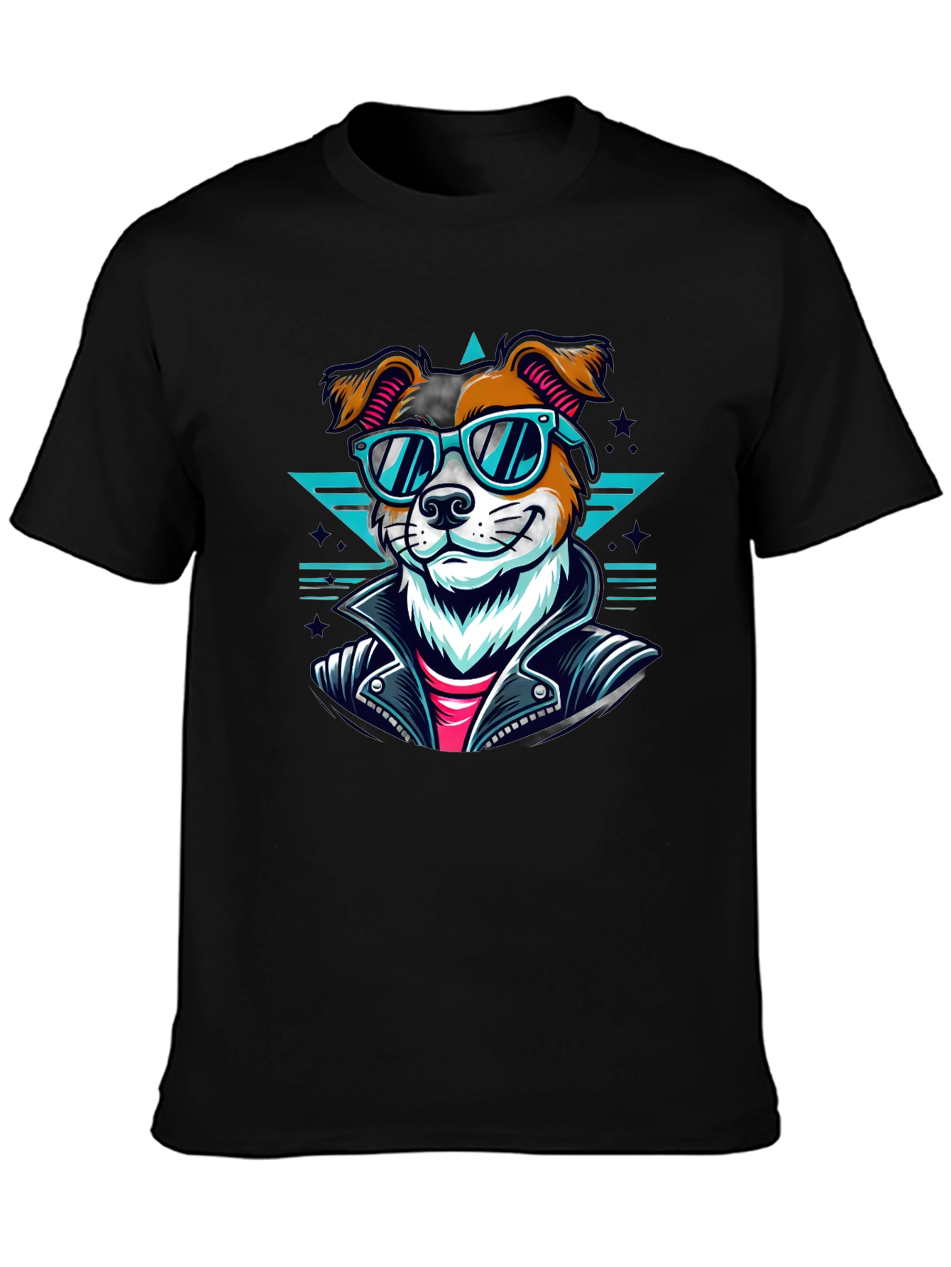 Cool Dog Graphic Tee - Black