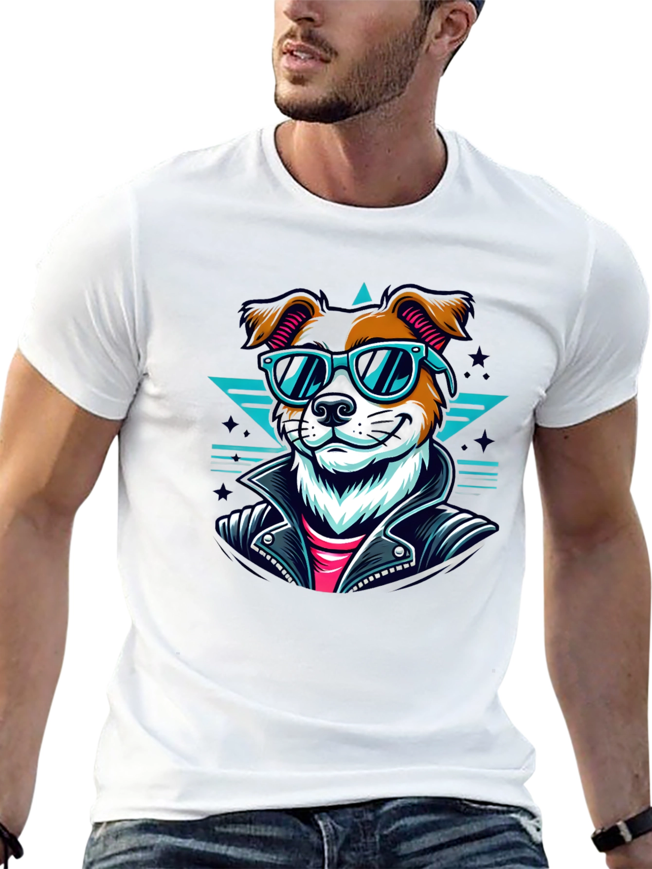 Cool Dog Graphic Tee - Black
