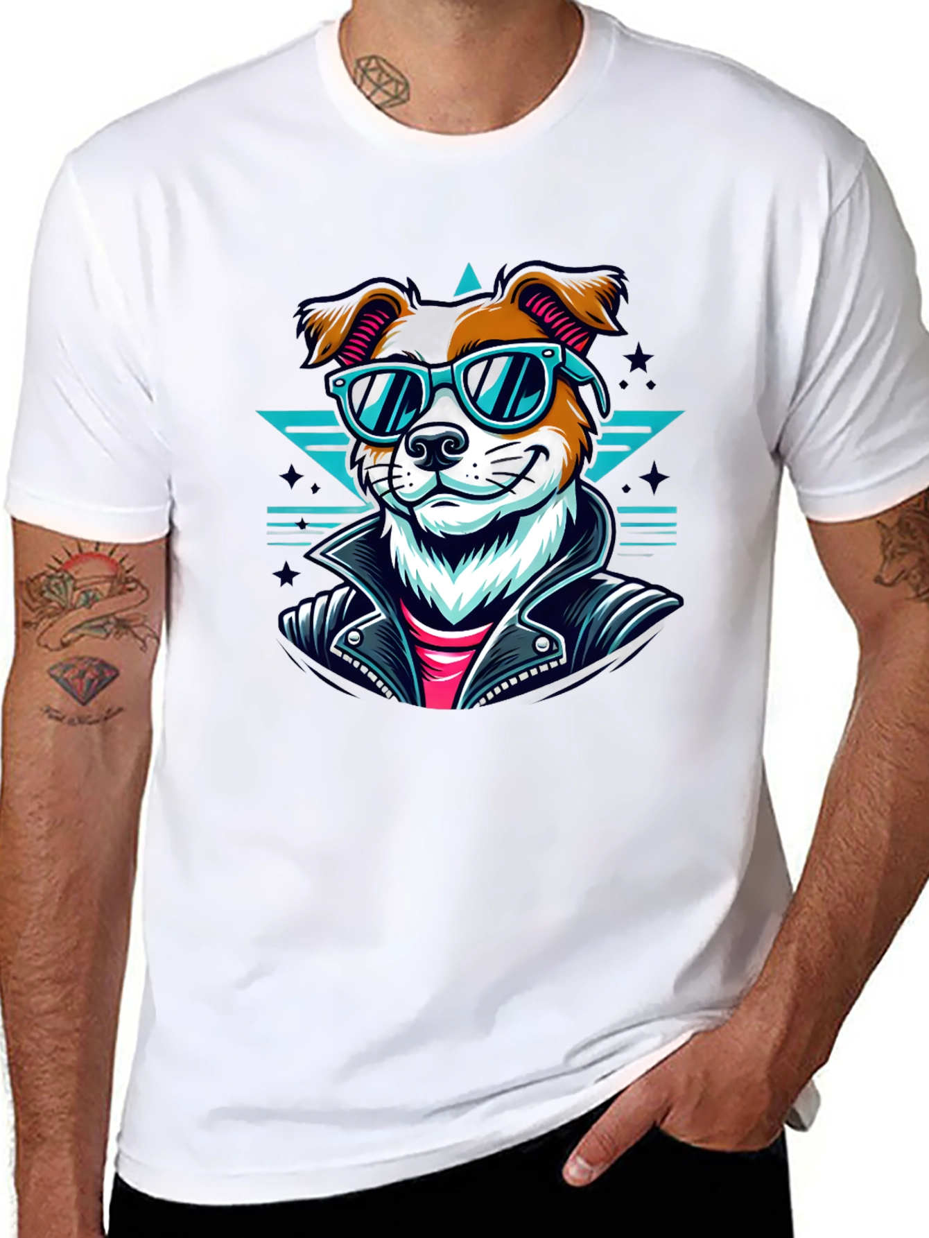 Cool Dog Graphic Tee - Black