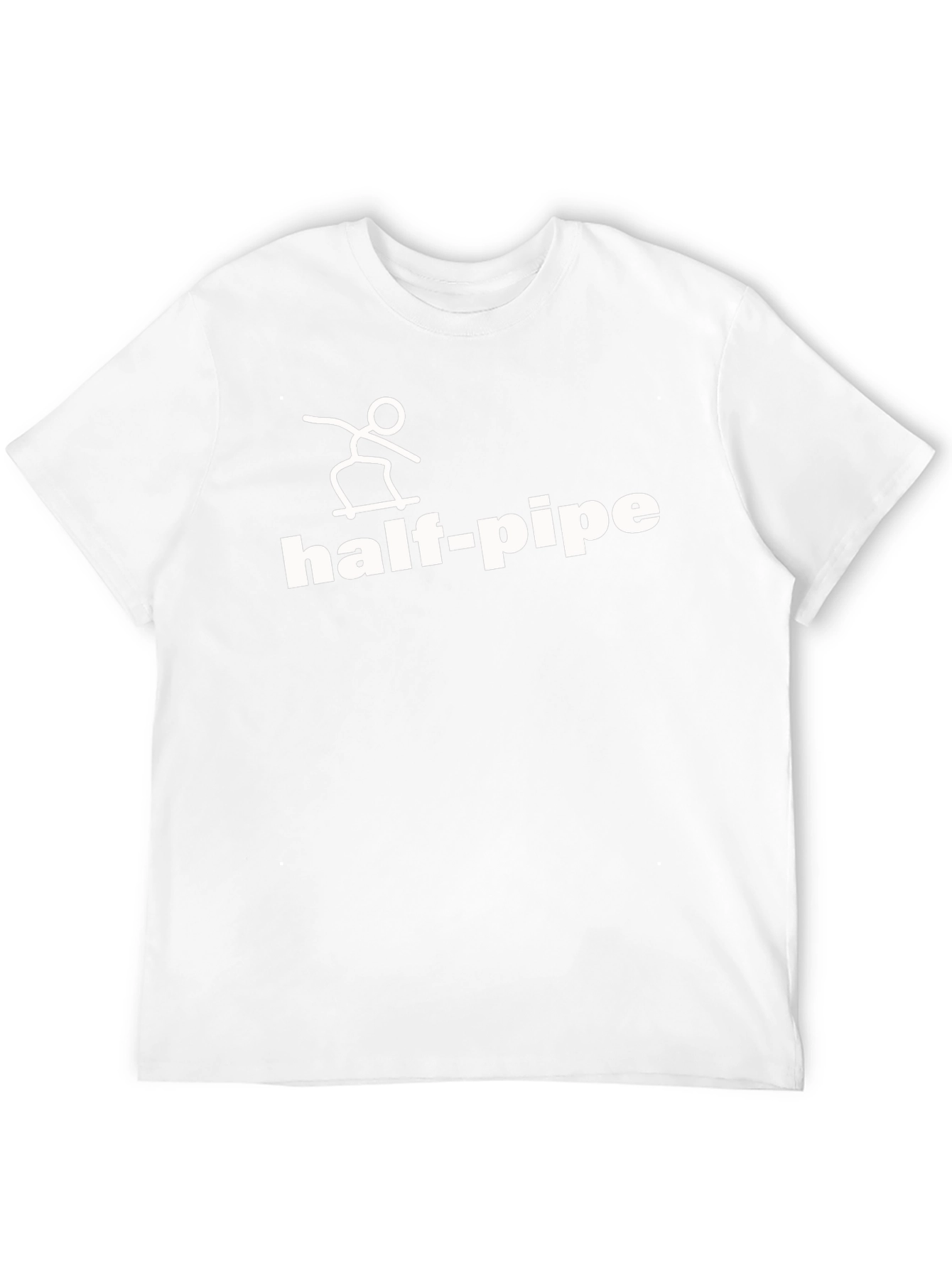 Half-Pipe Skateboard Graphic Tee - Casual Black T-Shirt