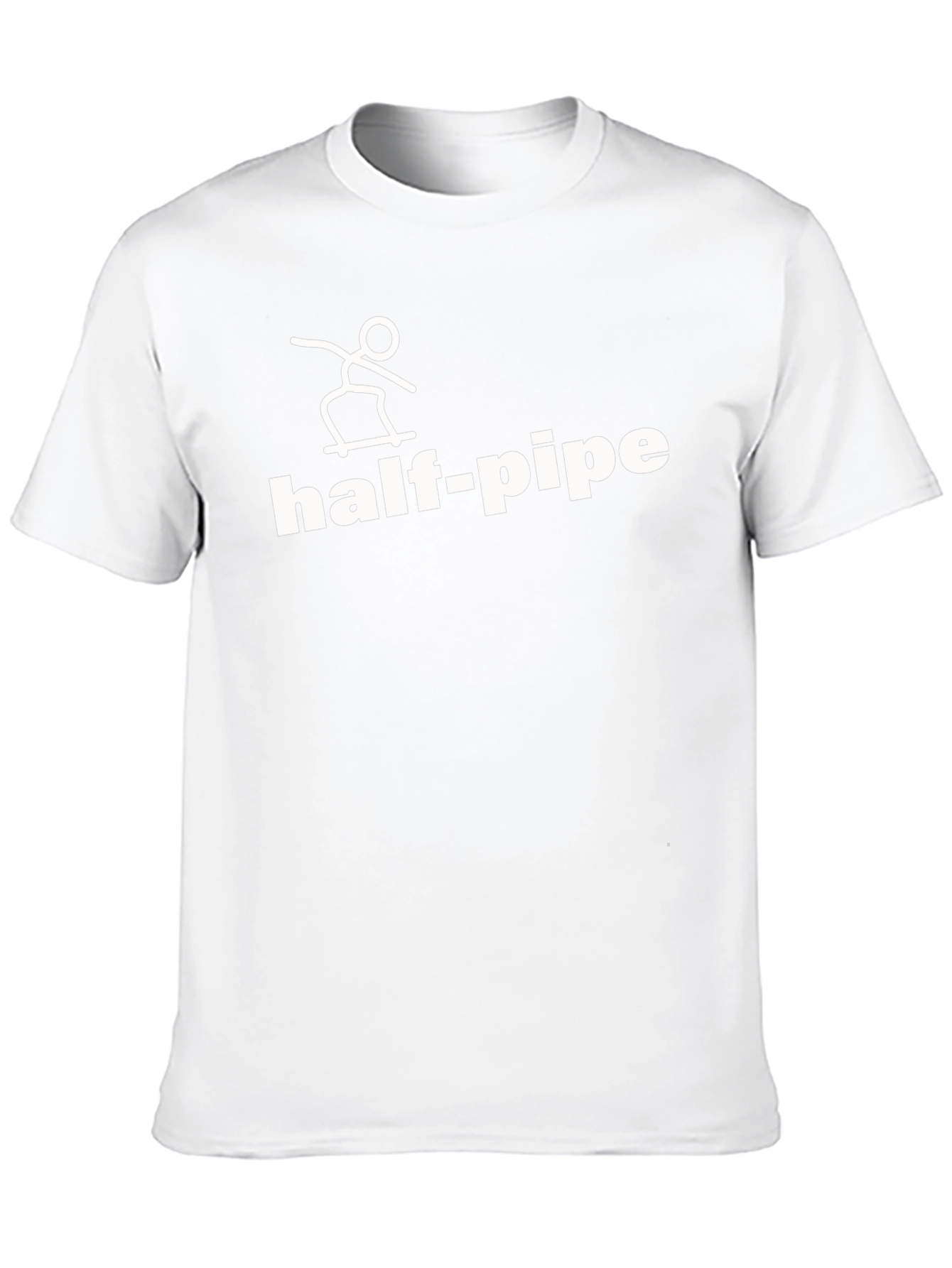Half-Pipe Skateboard Graphic Tee - Casual Black T-Shirt