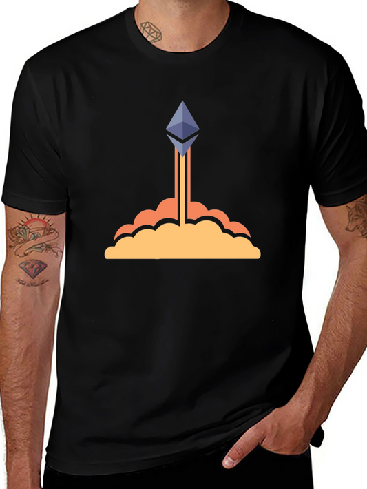 Ethereum Crypto Rocket Black T-Shirt