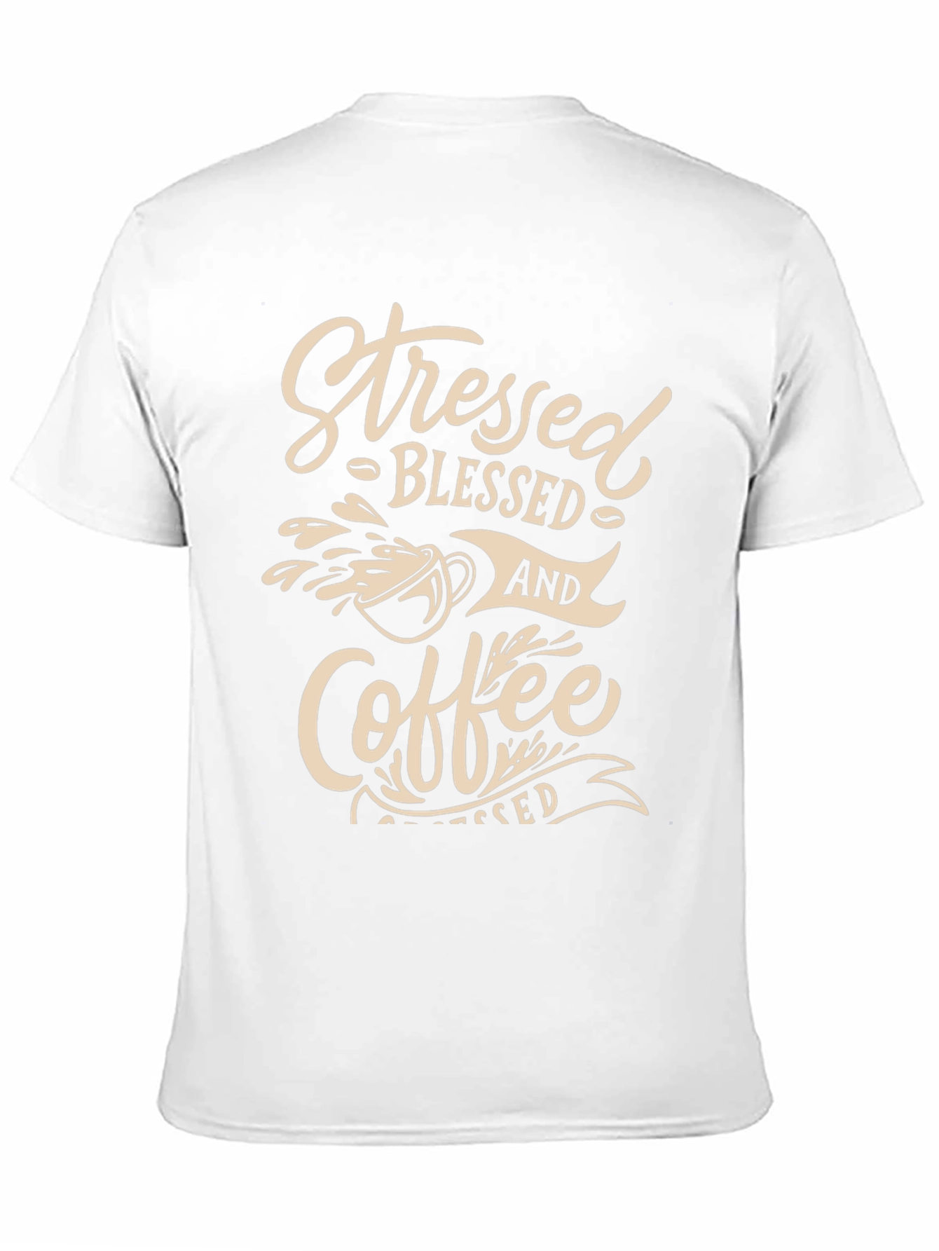 Stressed Blessed And Coffee Graphic Tee - Black