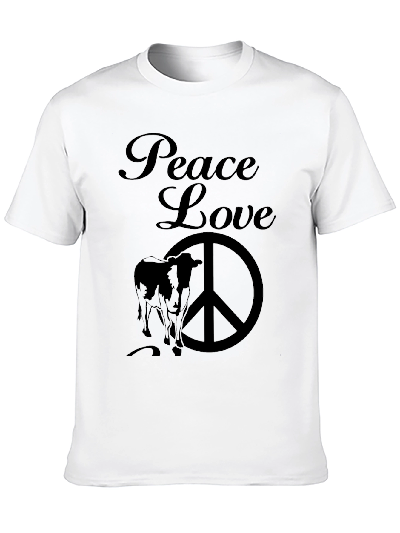 Peace Love Cow Graphic Tee - Black T-Shirt