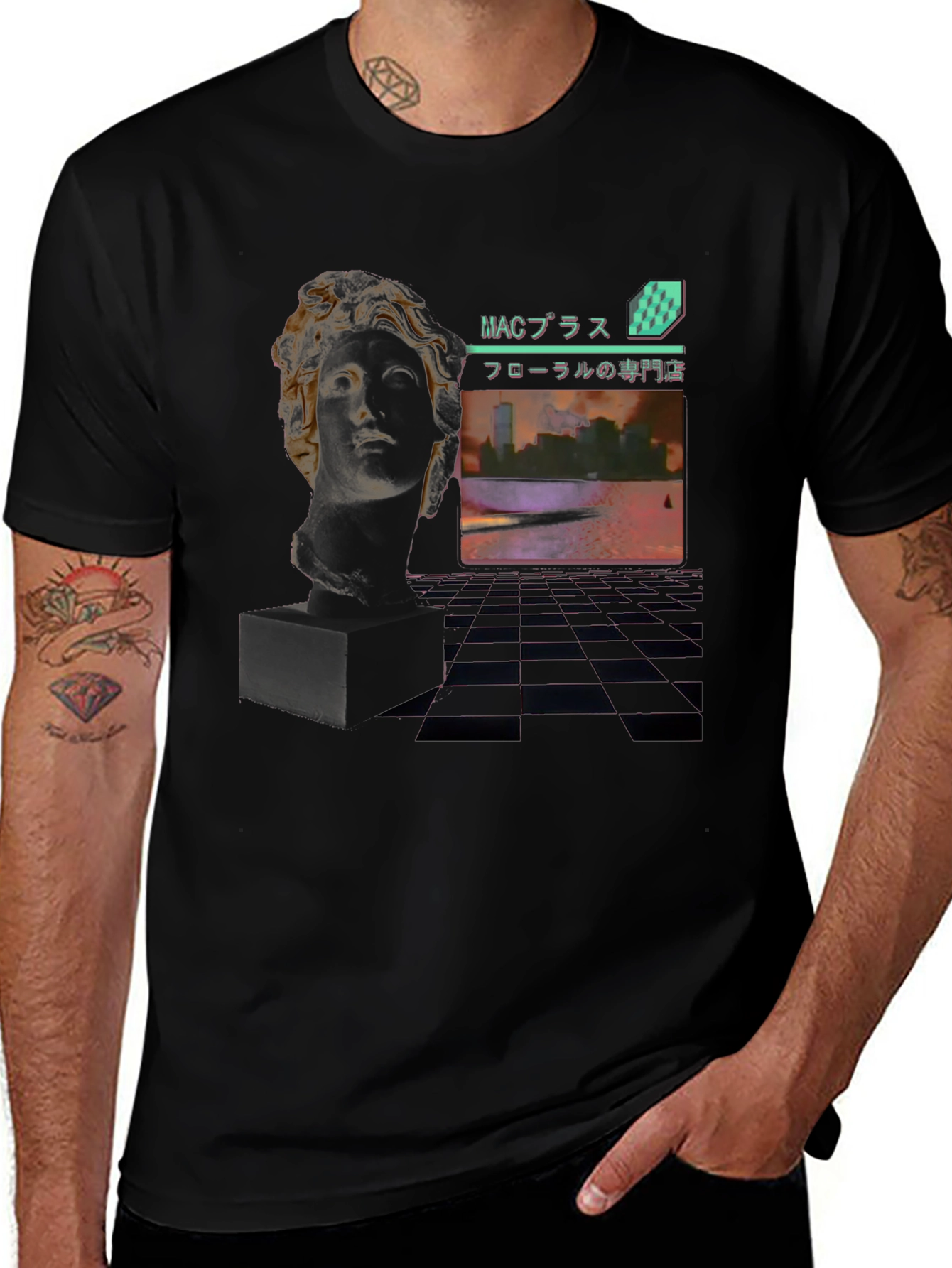 Vaporwave Statue Graphic Tee