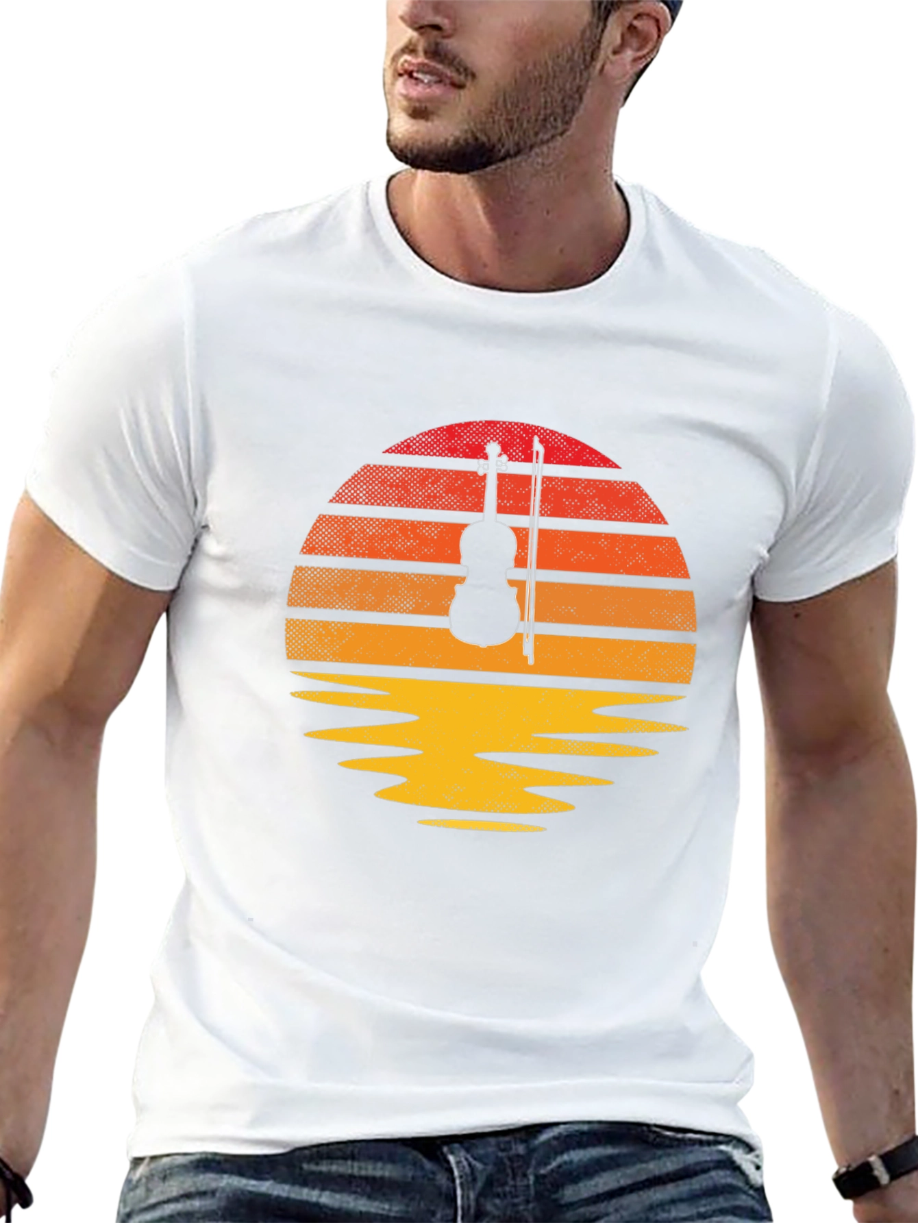 Violin Sunset T-Shirt - Musical Harmony Tee