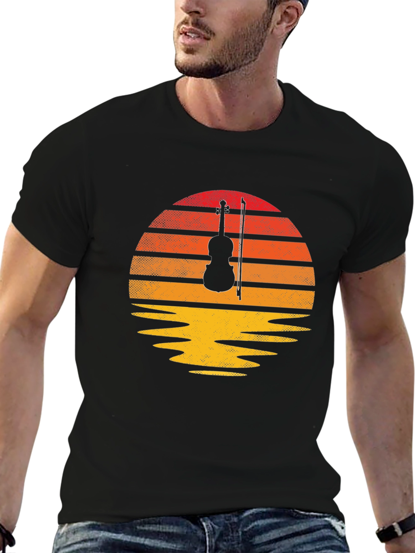 Violin Sunset T-Shirt - Musical Harmony Tee