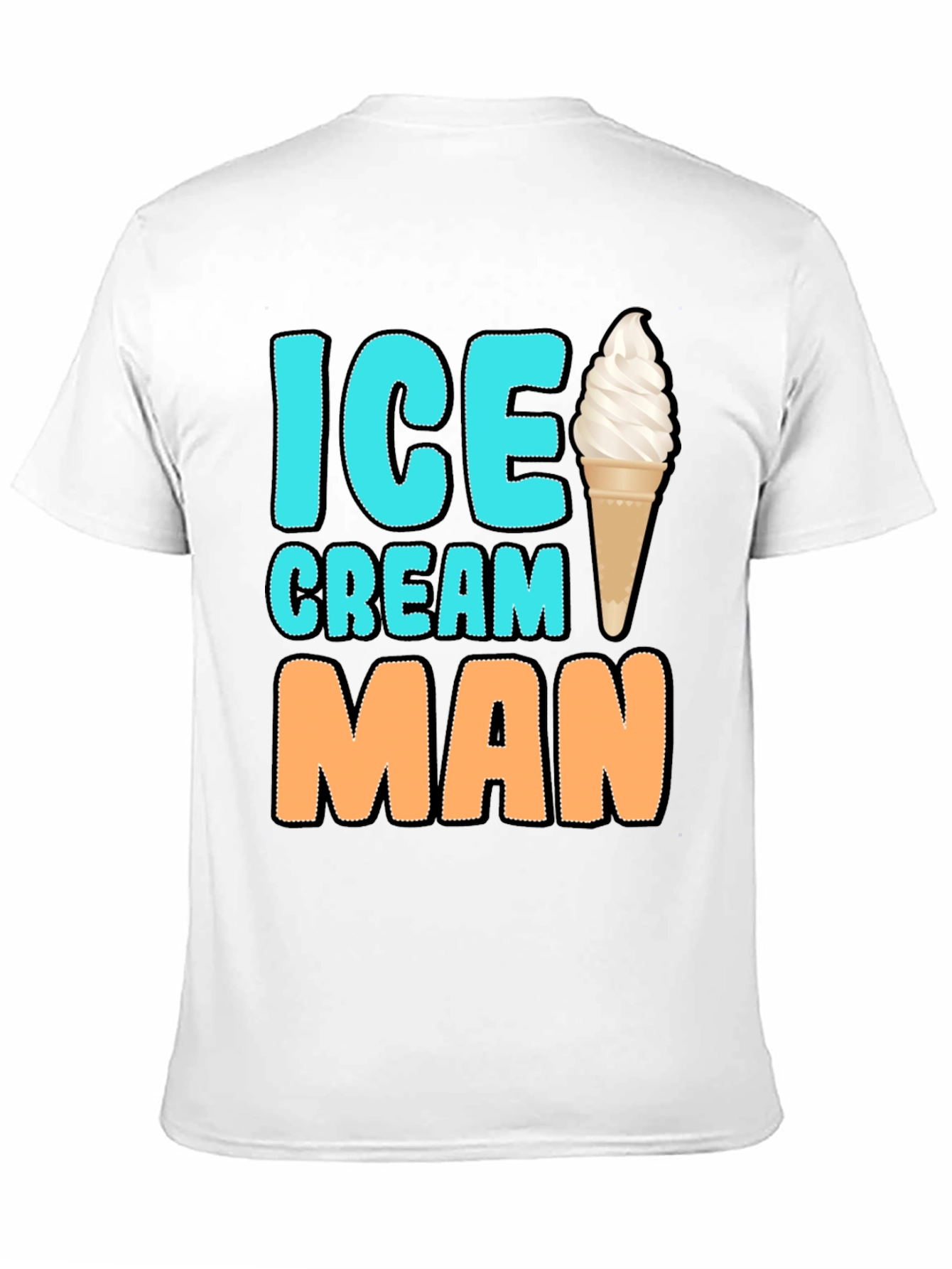 Ice Cream Man Graphic Tee - Black Cotton T-Shirt