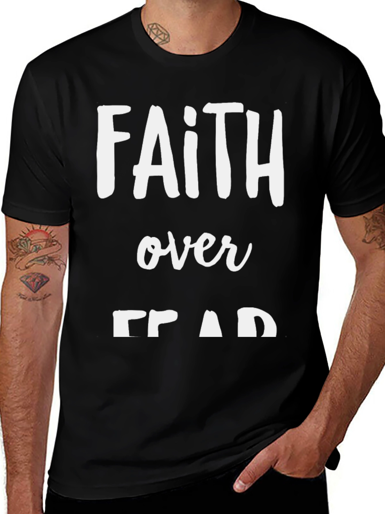 Faith Over Fear Graphic Tee - Black T-Shirt