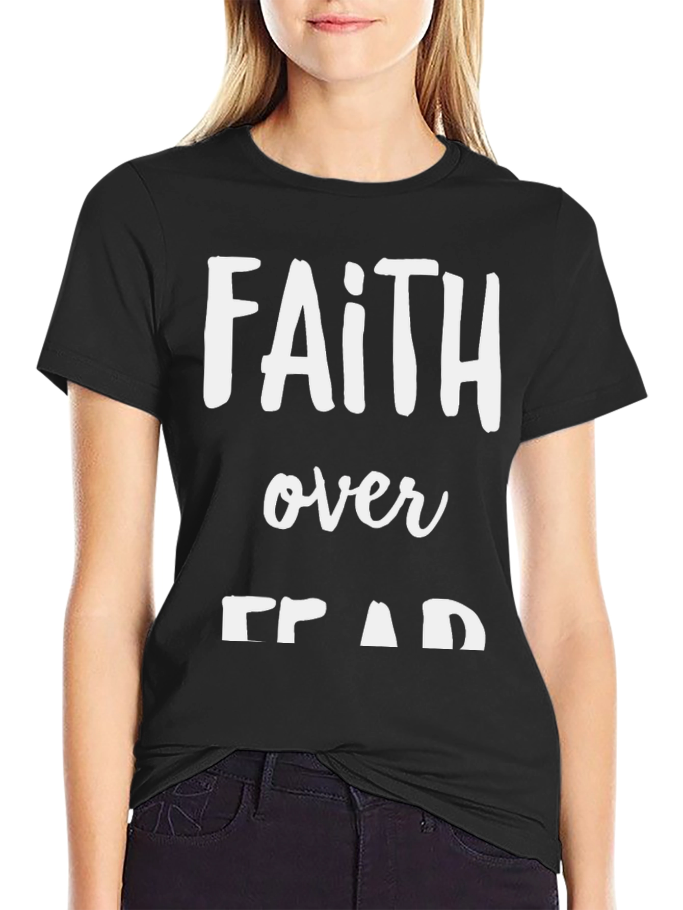 Faith Over Fear Graphic Tee - Black T-Shirt