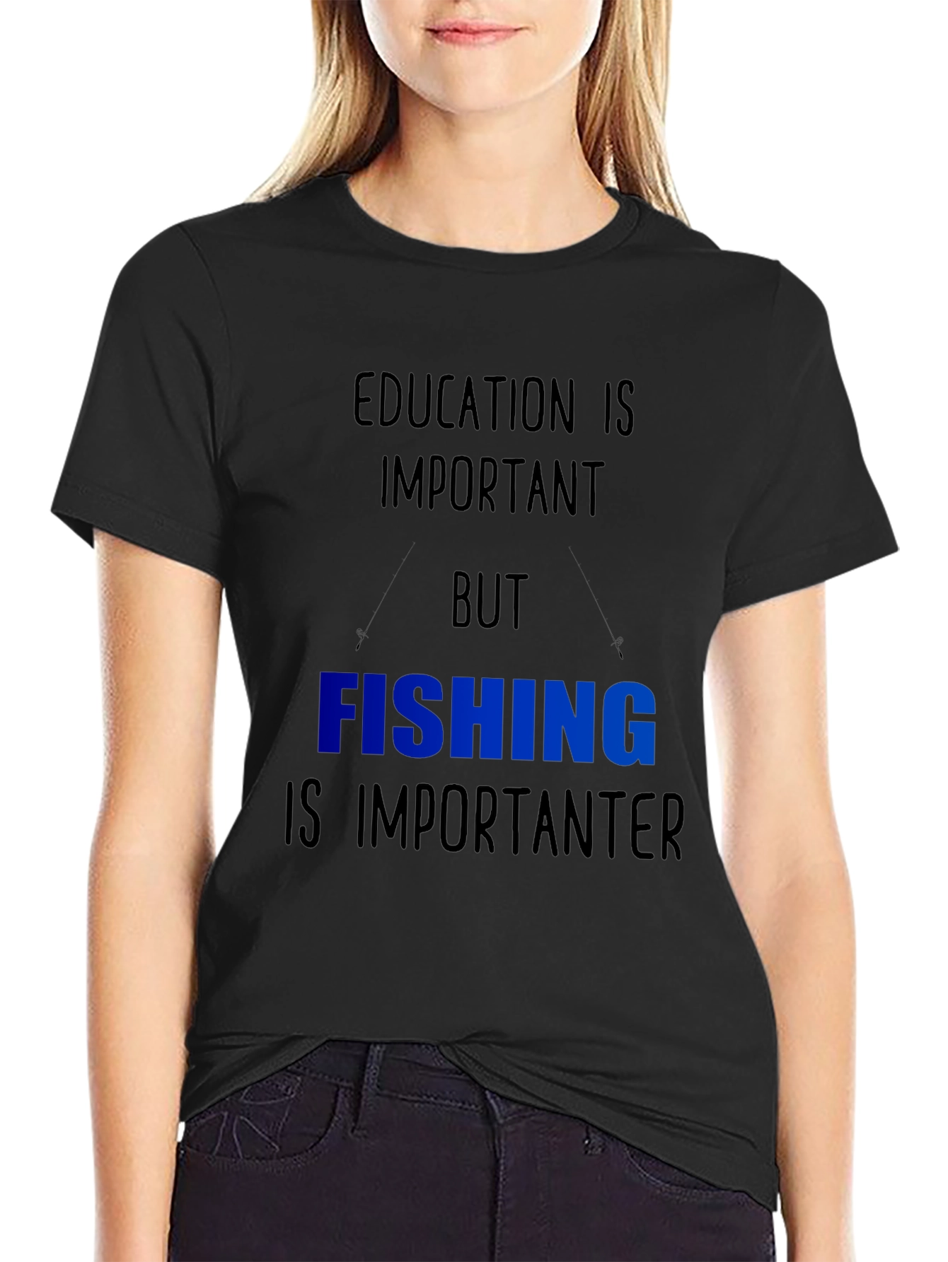 Funny Fishing T-Shirt - Education vs. Fishing