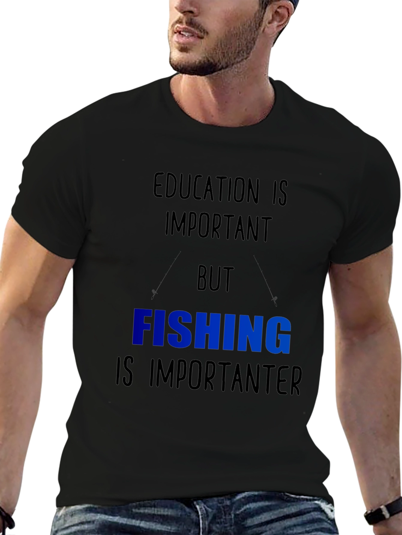 Funny Fishing T-Shirt - Education vs. Fishing