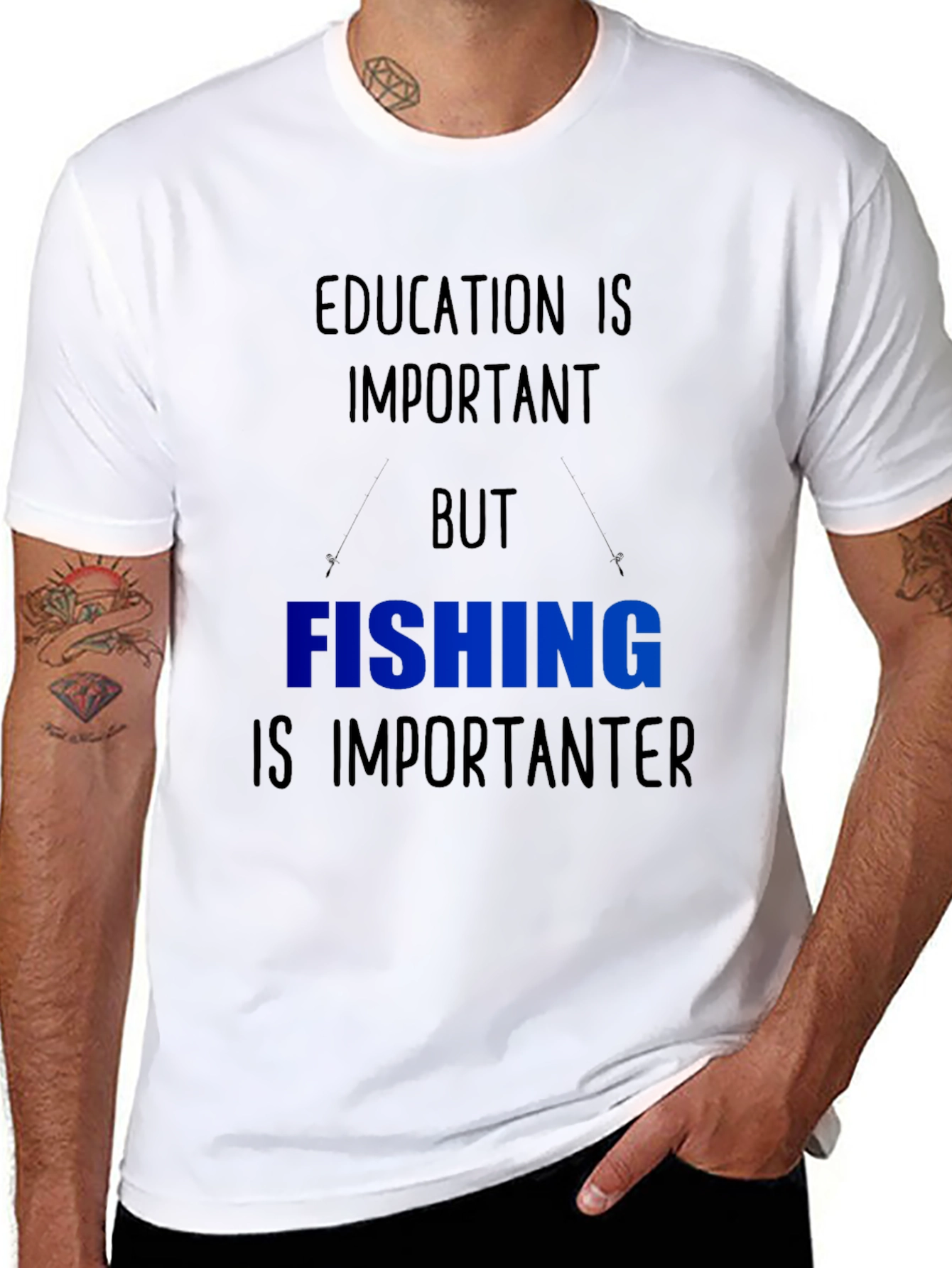Funny Fishing T-Shirt - Education vs. Fishing
