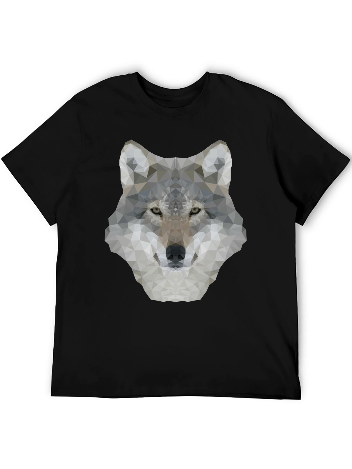 Geometric Wolf Graphic Tee - Mens Black T-Shirt