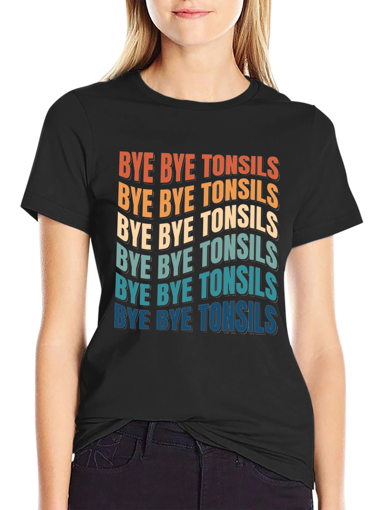 Bye Bye Tonsils Graphic T-Shirt - Black Cotton Tee