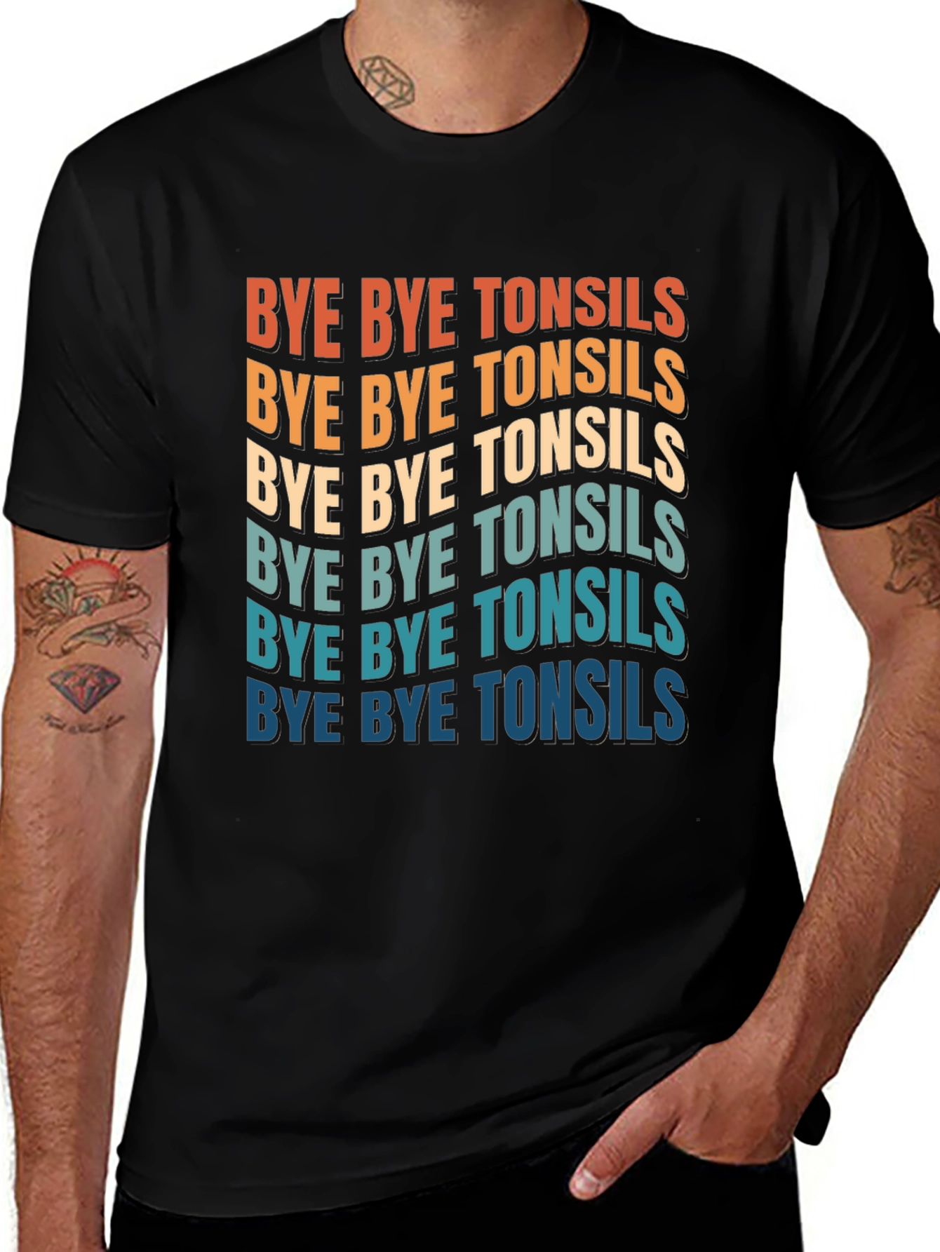 Bye Bye Tonsils Graphic T-Shirt - Black Cotton Tee