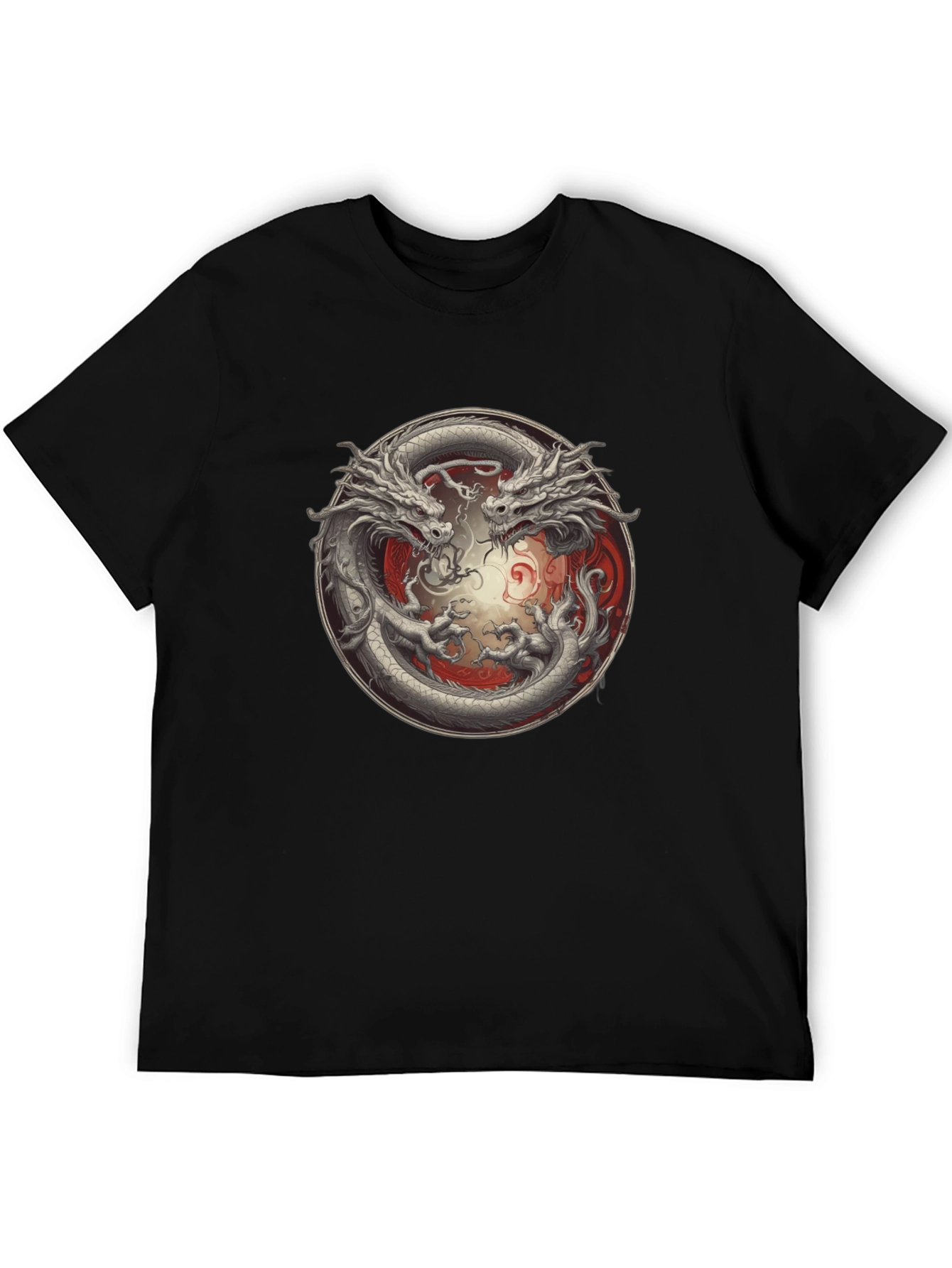 Yin Yang Dragon Graphic T-Shirt