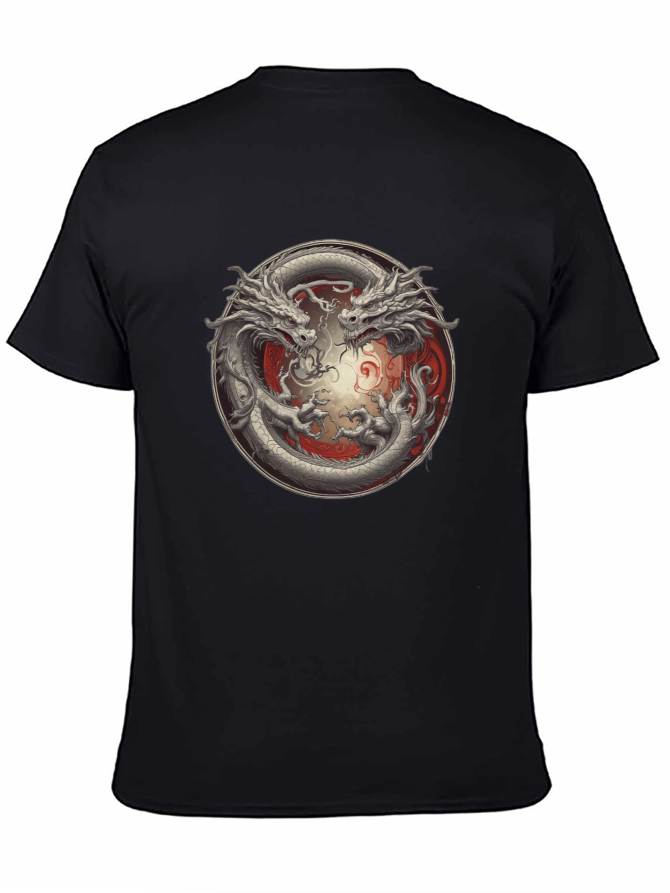 Yin Yang Dragon Graphic T-Shirt